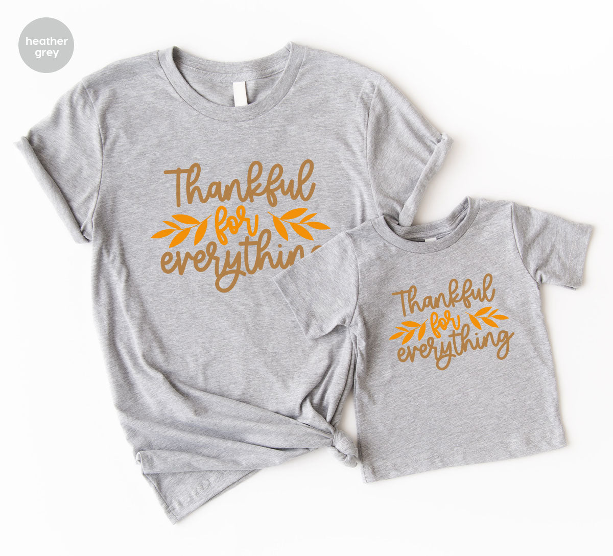 Thanksgiving T Shirts, Gifts for Her, Fall Leaves Graphic Tees, Autumn Clothing, Thankful for Everything T-Shirt, Womens Vneck TShirt