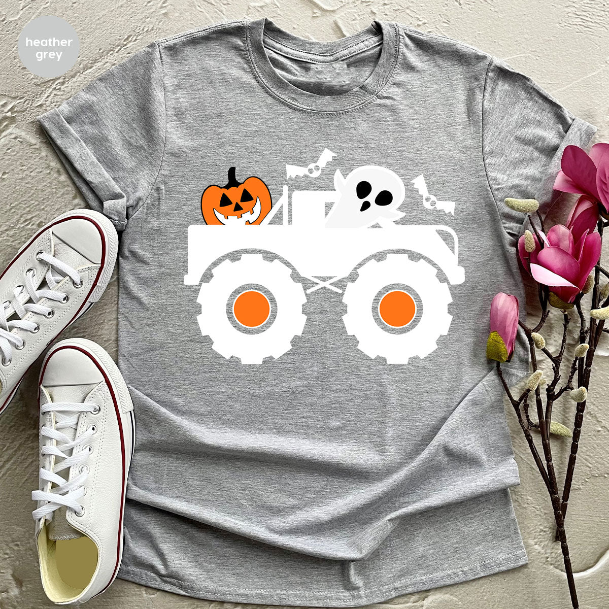 Kids Halloween Shirt, Halloween Gifts, Boys Truck T-Shirt, Ghost Outfit, Pumpkin Graphic Tees, Spooky Season Gifts, Toddler Clothes