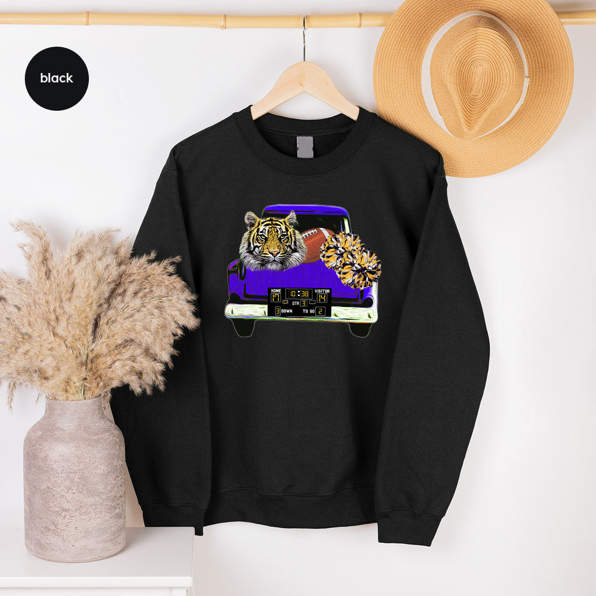 Football Truck Shirt, Tiger Graphic Tees, Football Mom TShirt, Football Gifts for Her, Cheer Vneck Shirt, Gift for Him, Sports Clothing