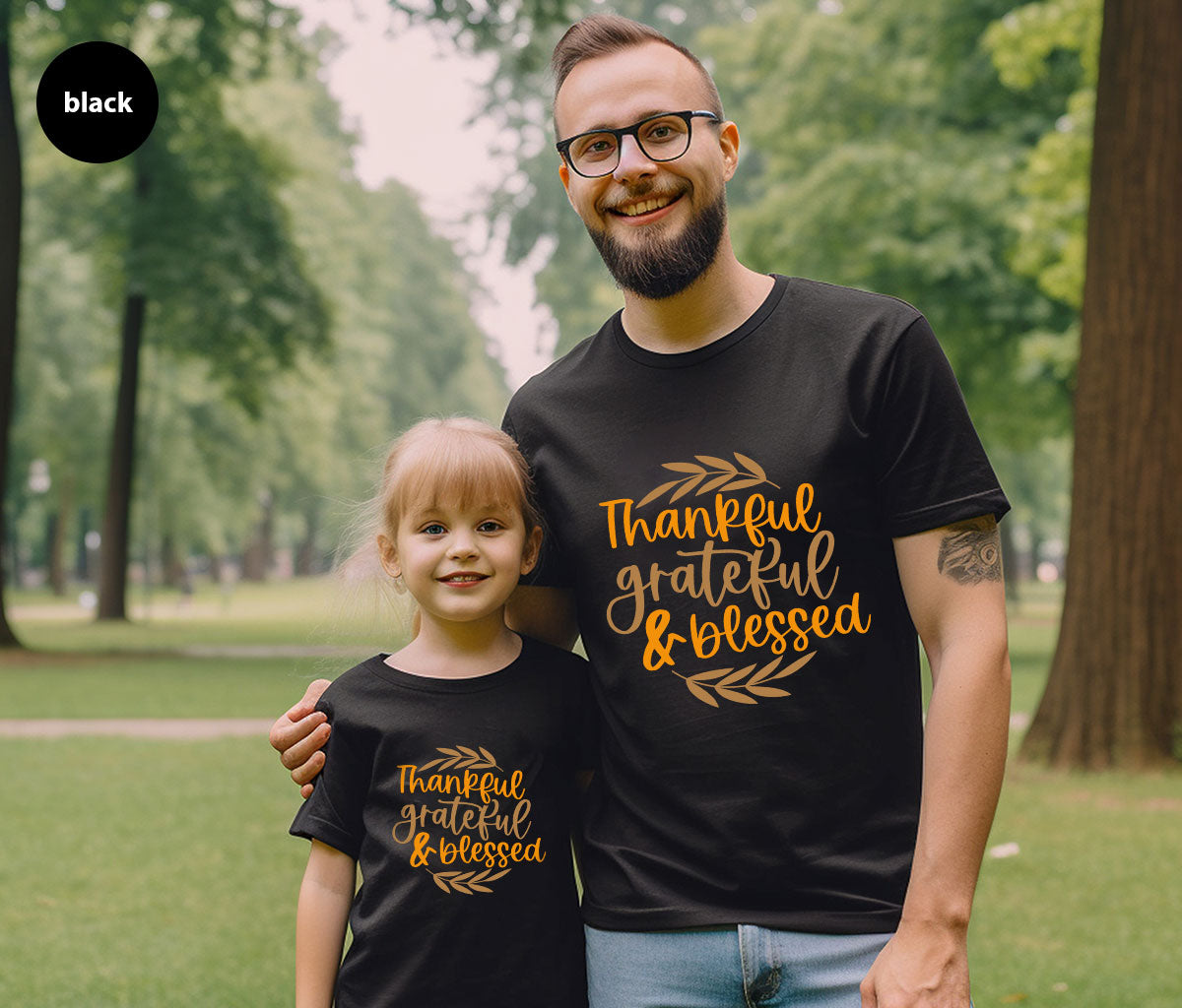 Fall Tshirt, Autumn Clothing, Gift for Her, Happy Thanksgiving Outfit, Leaves Graphic Tees, Thankful Grateful Blessed T-Shirt