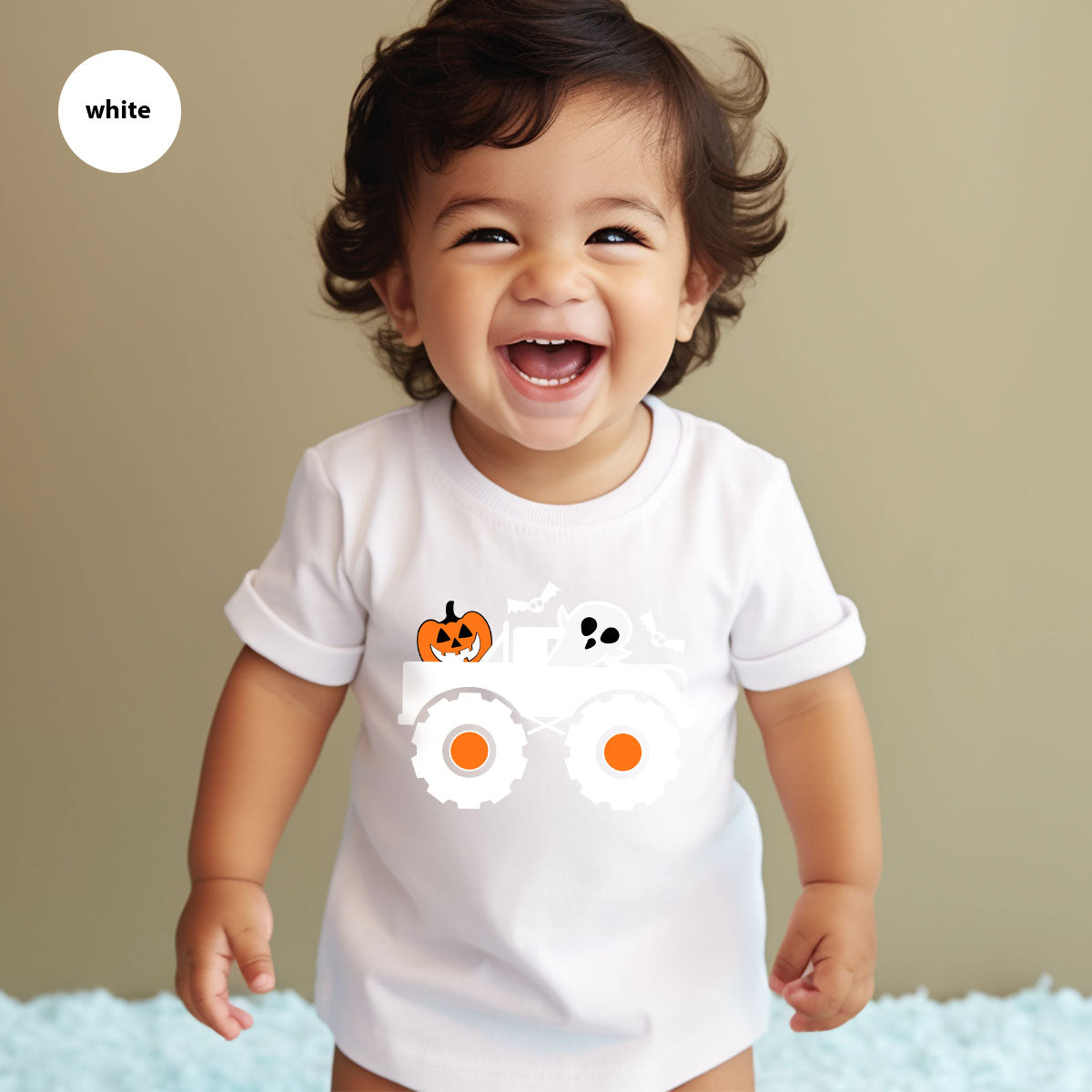 Kids Halloween Shirt, Halloween Gifts, Boys Truck T-Shirt, Ghost Outfit, Pumpkin Graphic Tees, Spooky Season Gifts, Toddler Clothes