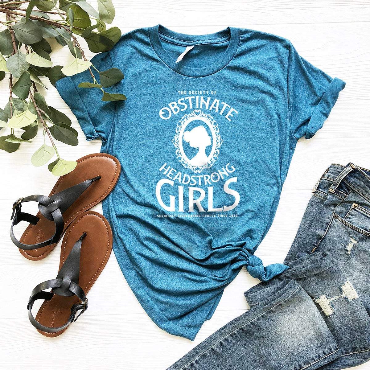 Society Of Obstinate Headstrong Girls, Feminist Shirt, Jane Austen Quotes T Shirt, Pride And Prejudice Shirt - Fastdeliverytees.com