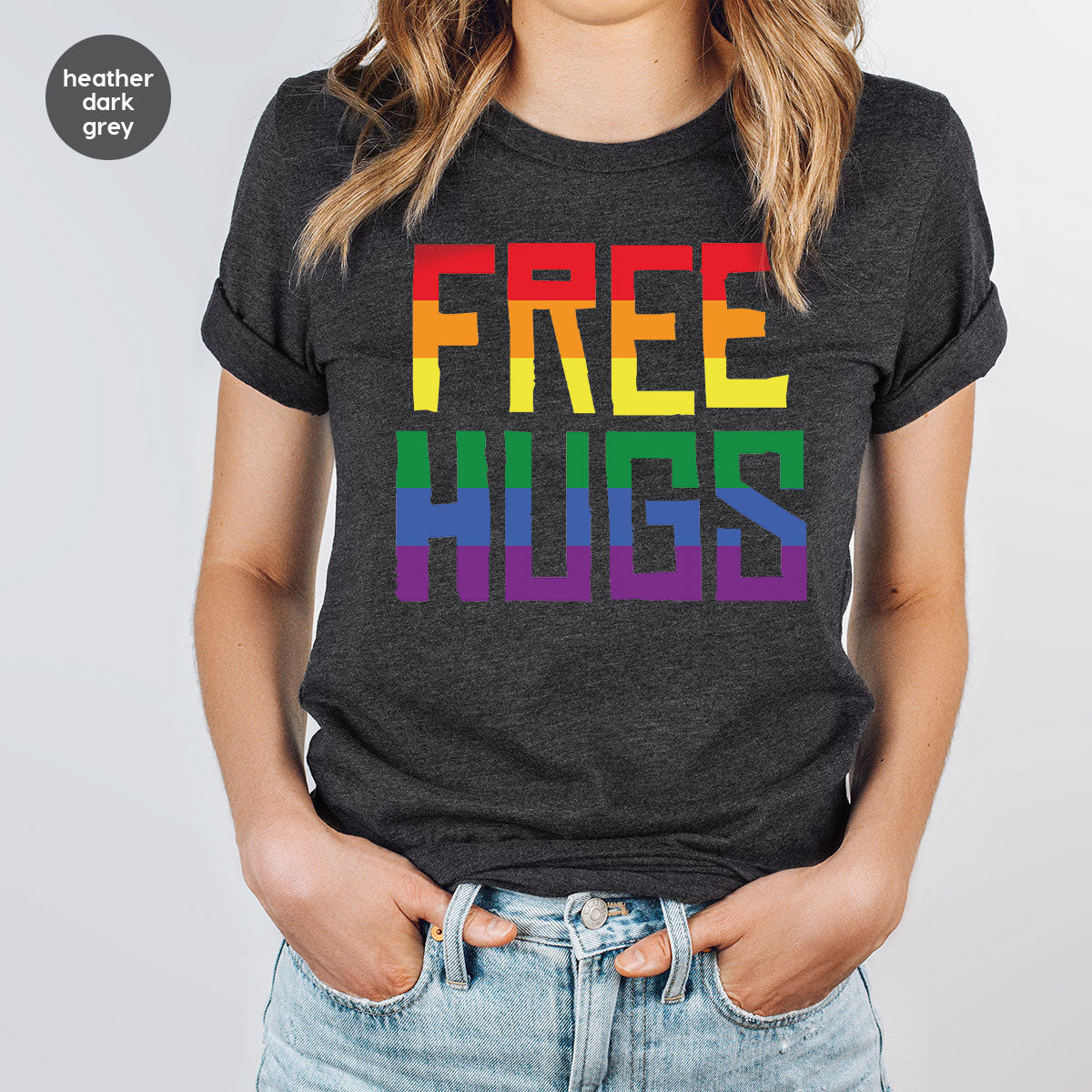 Cute LGBT Shirt, Free Hugs T-Shirt, Lovely Pride T-Shirt for LGBT