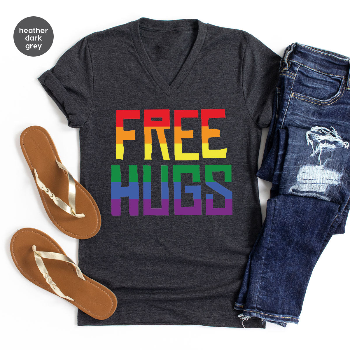 Cute LGBT Shirt, Free Hugs T-Shirt, Lovely Pride T-Shirt for LGBT