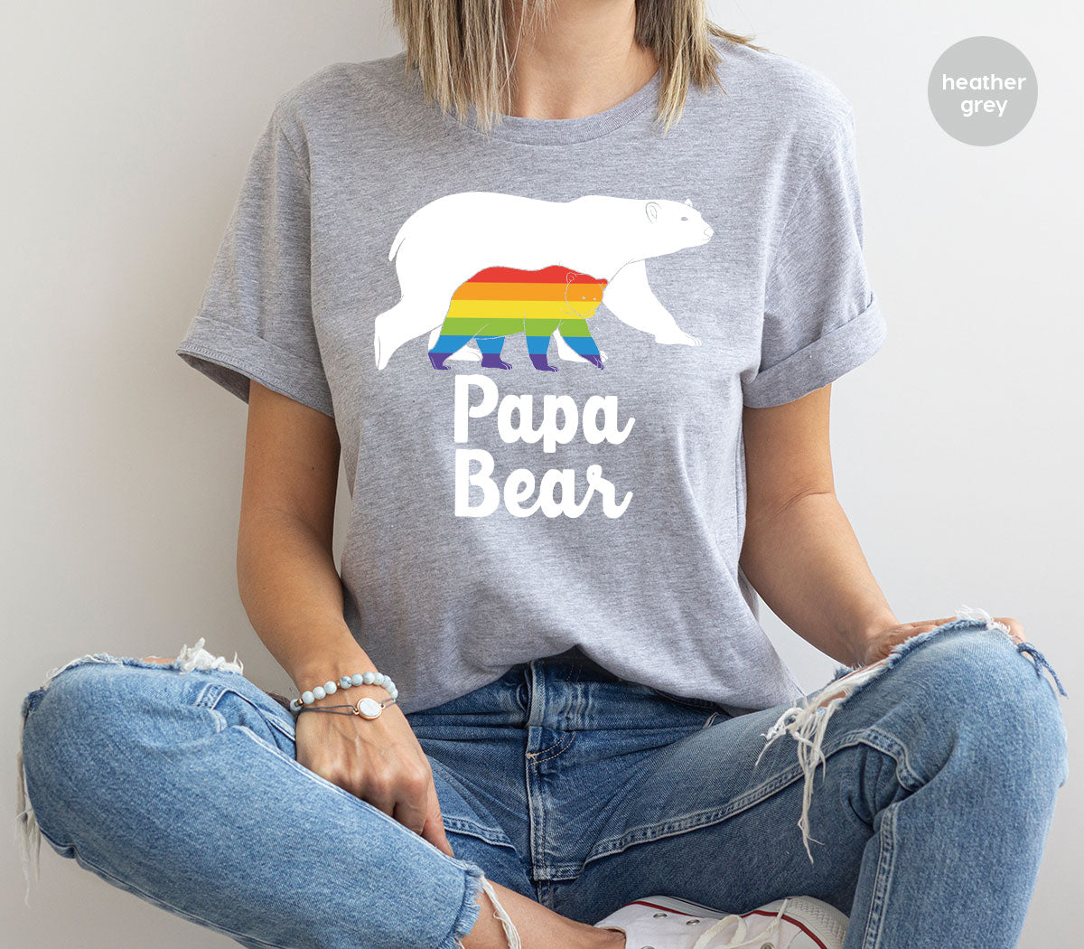 Papa Bear Shirt, Papa Bear T-Shirt, LGBT Shirt, Rainbow Bear Tee