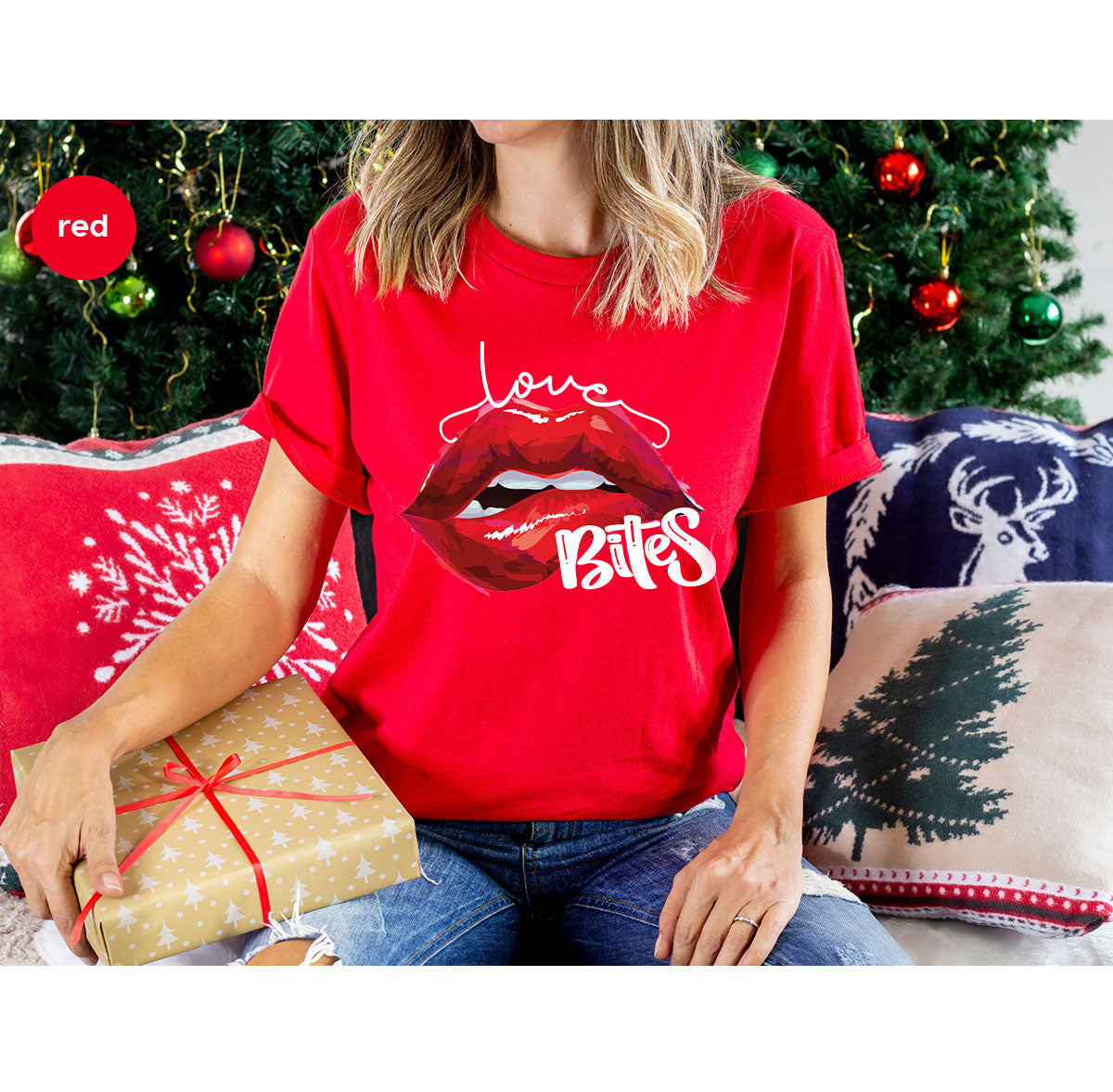 Cool Valentine's Day T-Shirt, Bite Shirt, Cute Lips Tee, Valentine Gift