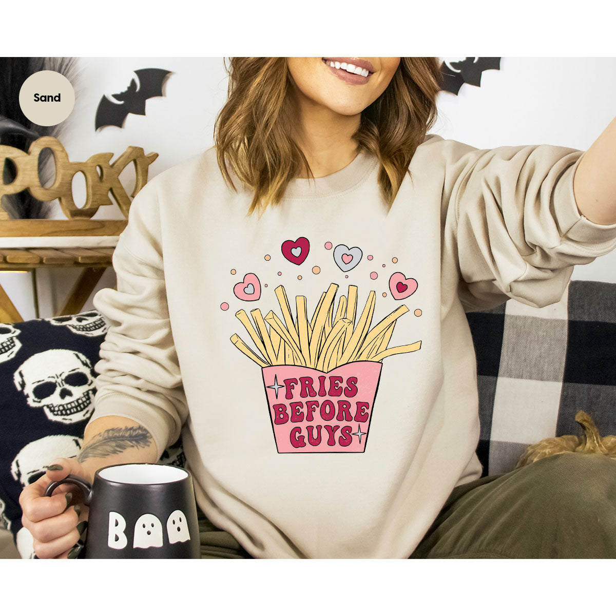 Fries Before Guys Shirt, Valentine's Day 2023 T-Shirt, Lover Shirt