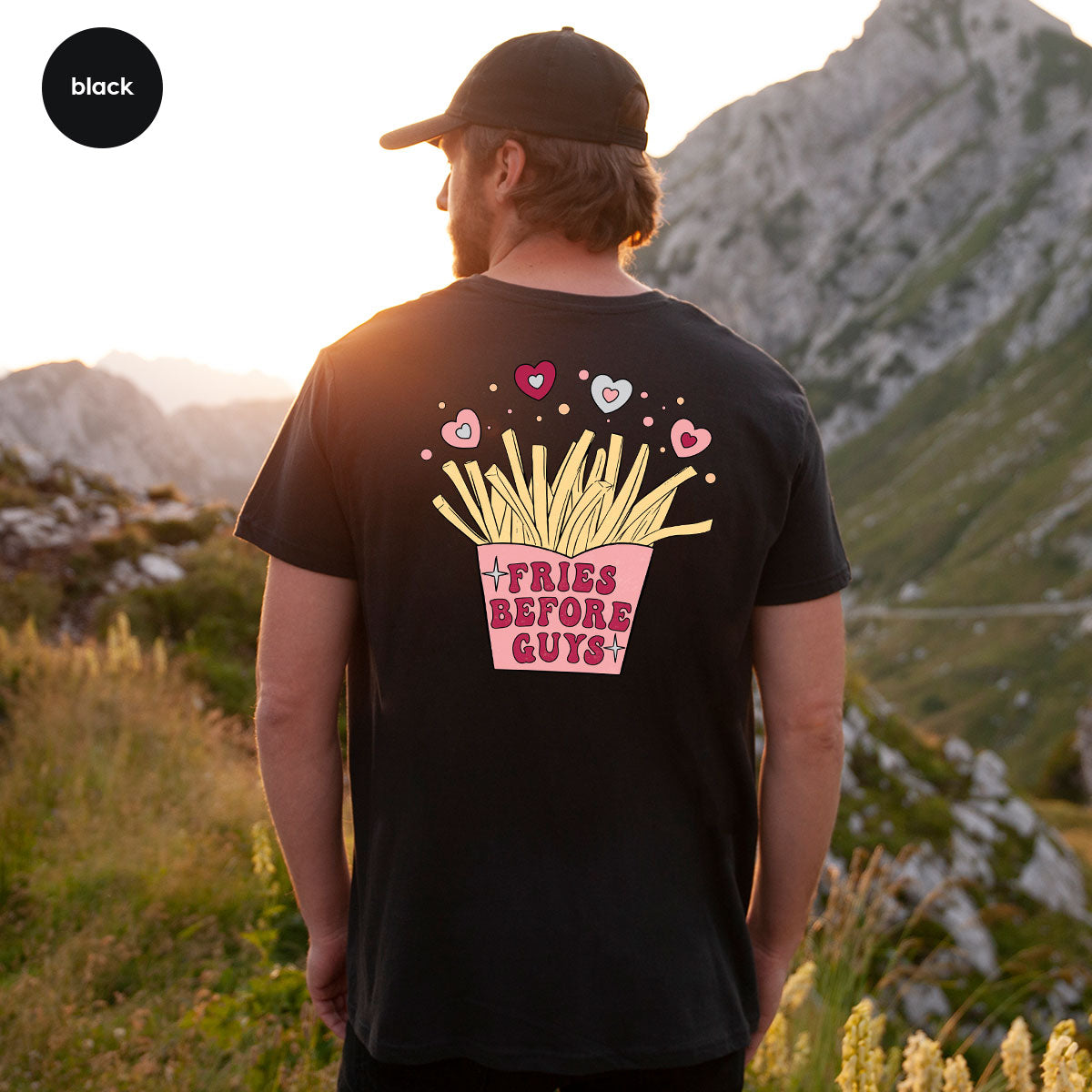 Fries Before Guys Shirt, Valentine's Day 2023 T-Shirt, Lover Shirt