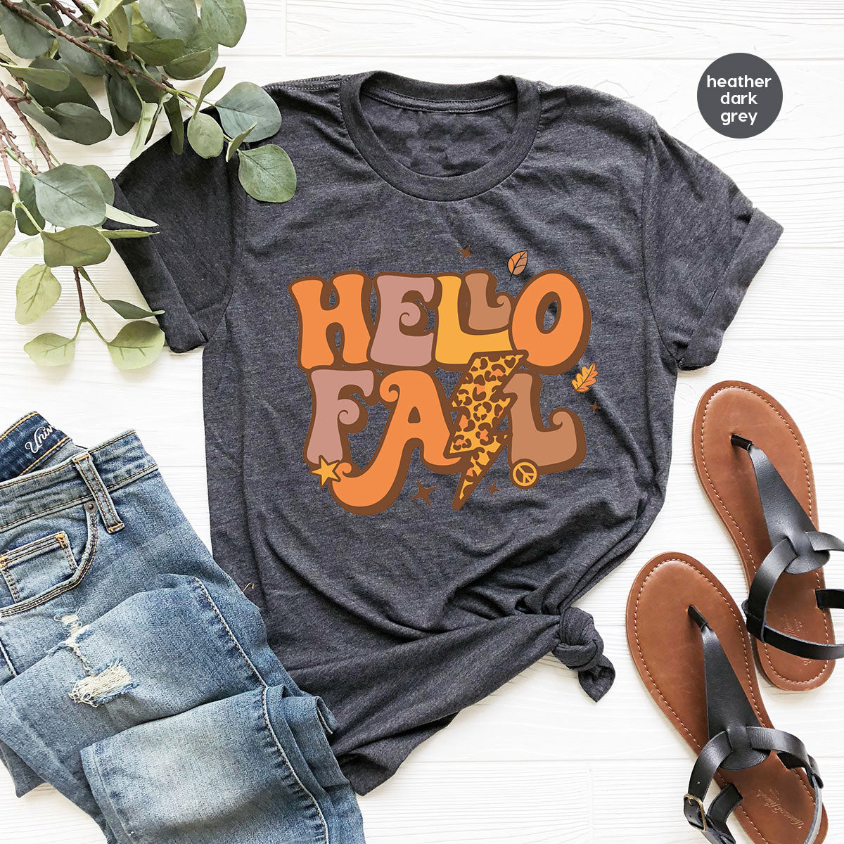 Hello Fall Shirt, Halloween Fall T-Shirt, Halloween 2022 Hoodie, Hello Halloween Long Sleeve Shirt