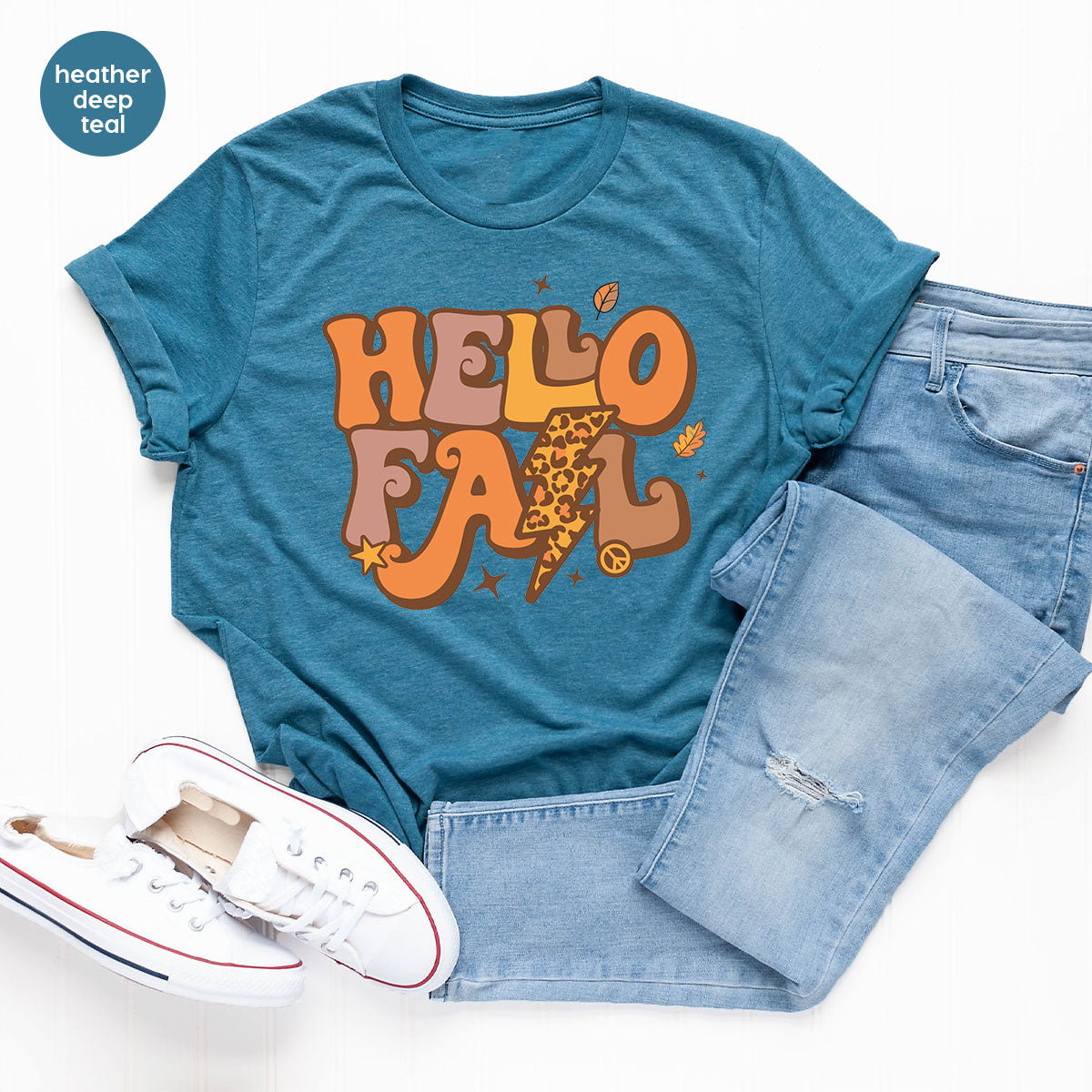 Hello Fall Shirt, Halloween Fall T-Shirt, Halloween 2022 Hoodie, Hello Halloween Long Sleeve Shirt