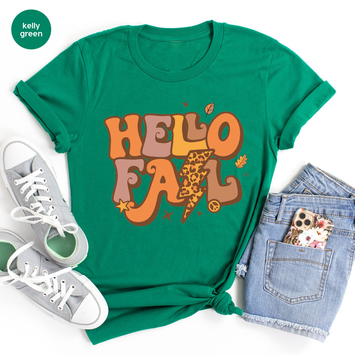 Hello Fall Shirt, Halloween Fall T-Shirt, Halloween 2022 Hoodie, Hello Halloween Long Sleeve Shirt