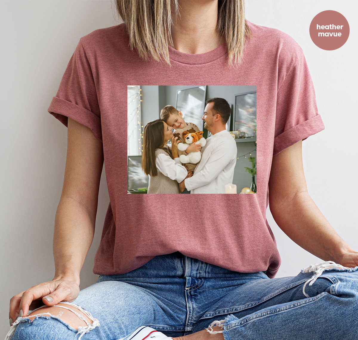 Custom Family T-Shirt, Customizable Photo Shirt, Baby Photo Tee, Family Custom Photo T-Shirt