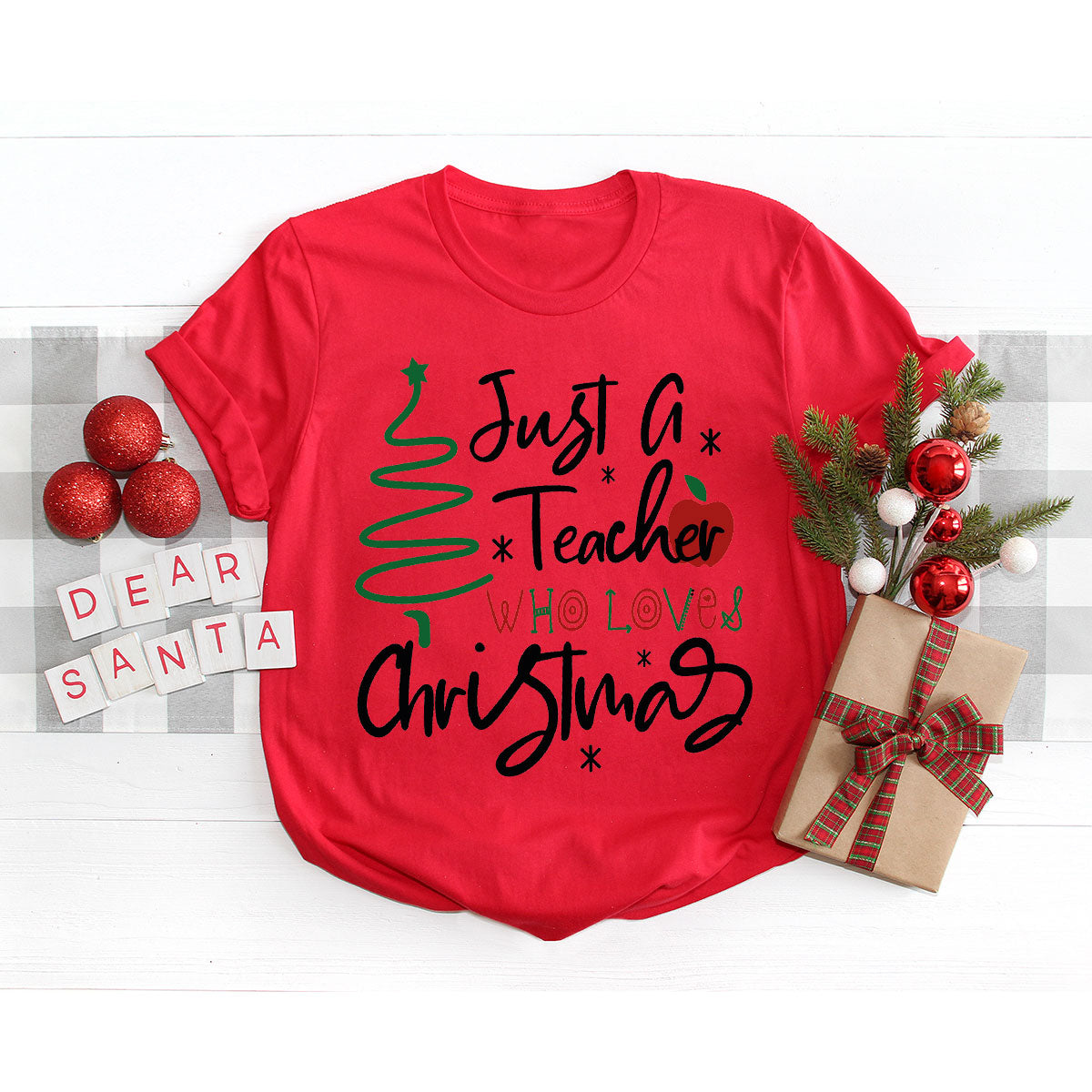 2023 Christmas Love Shirt, Just A Teach Who Loves Christmas Tee, Xmas 2023 Design T-Shirt