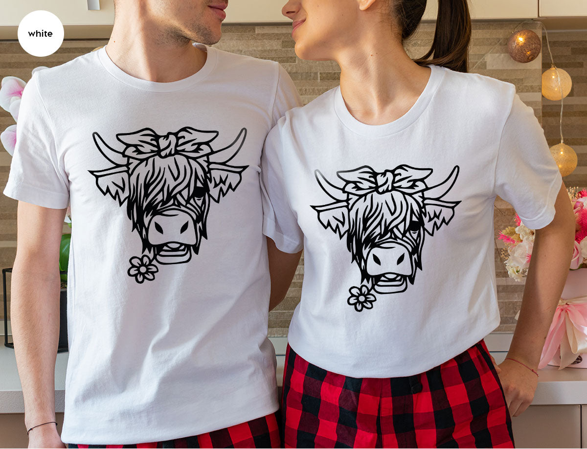 Cool Bull Shirt, Bull With Flower T-Shirt, Funny Bull T-Shirt