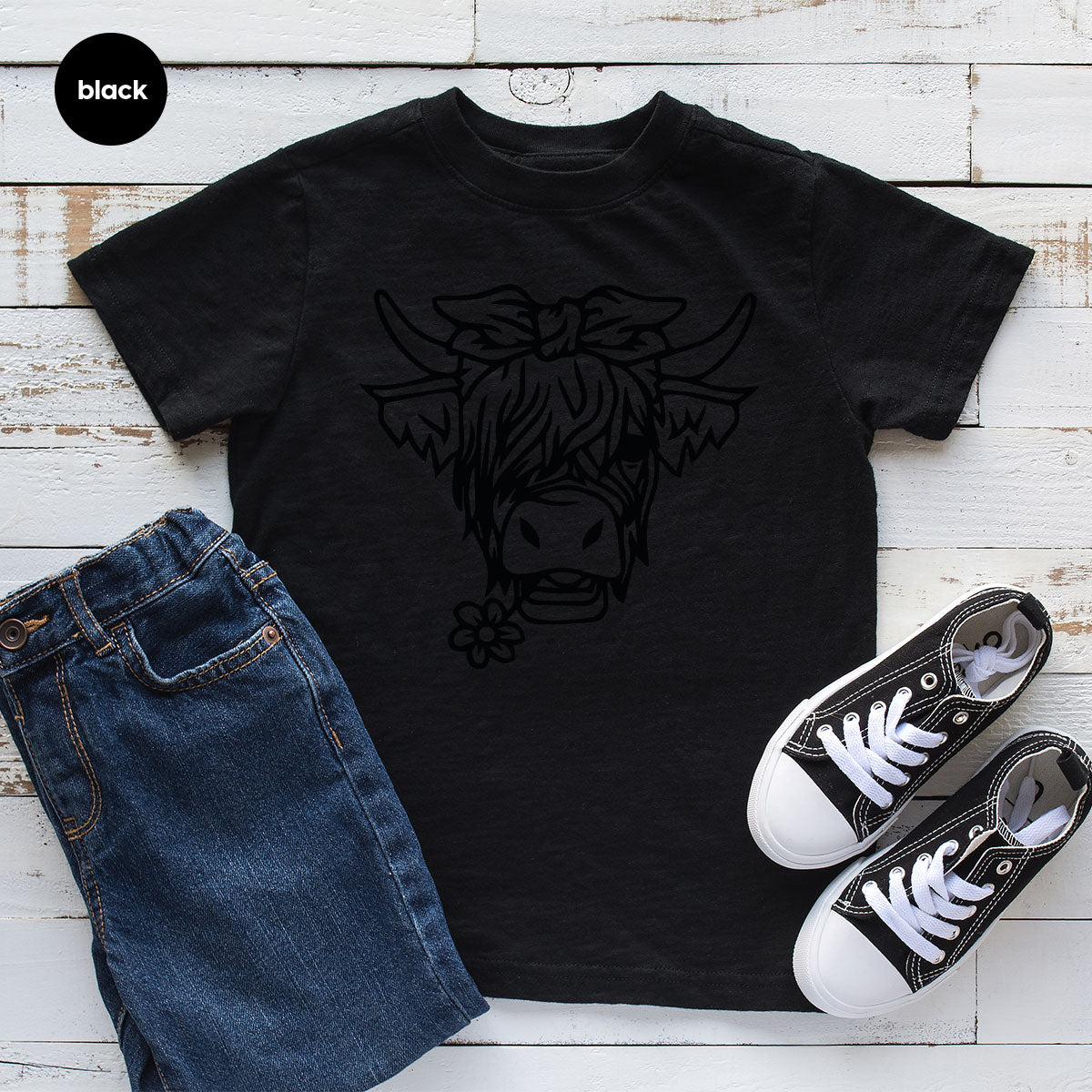 Cool Bull Shirt, Bull With Flower T-Shirt, Funny Bull T-Shirt