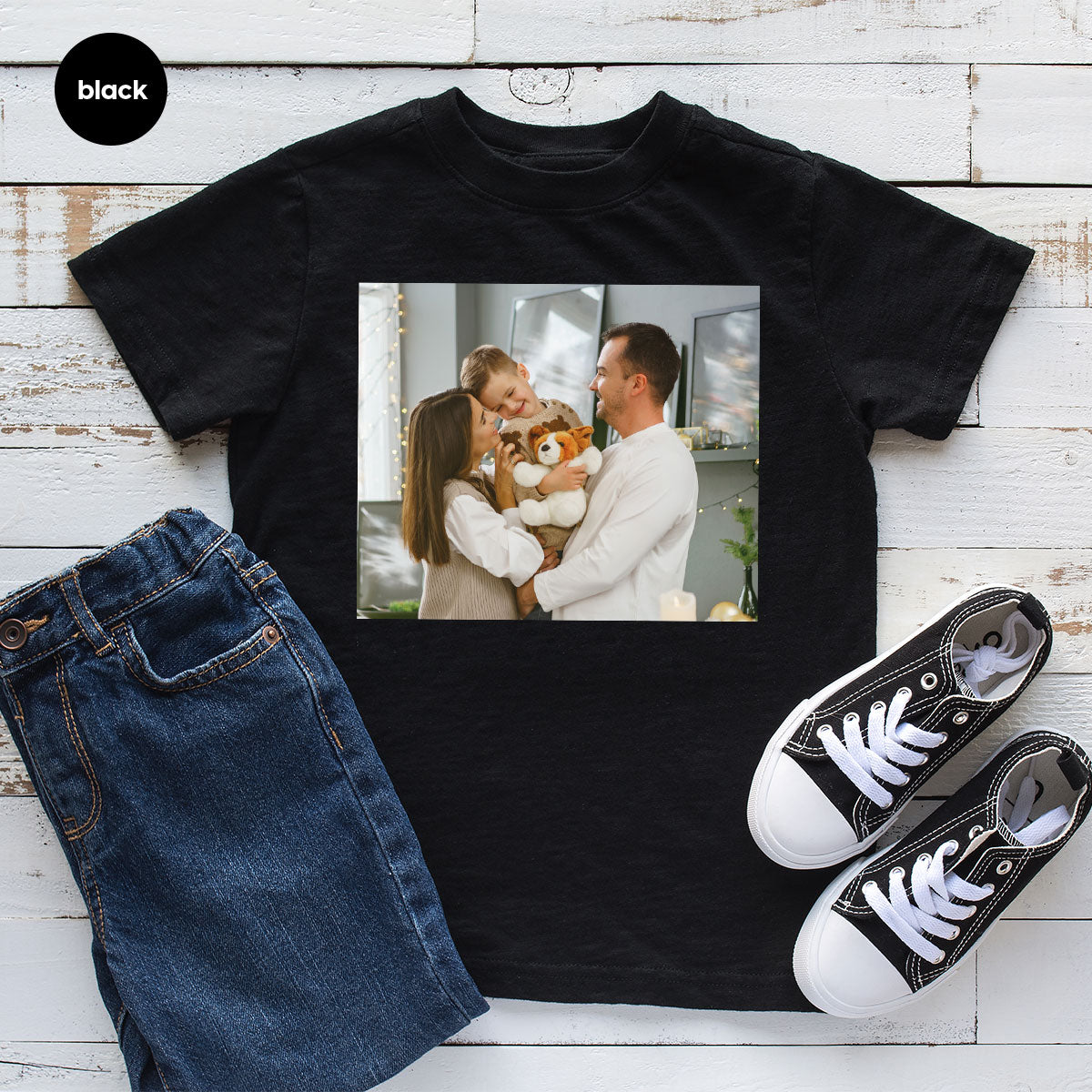 Custom Family T-Shirt, Customizable Photo Shirt, Baby Photo Tee, Family Custom Photo T-Shirt