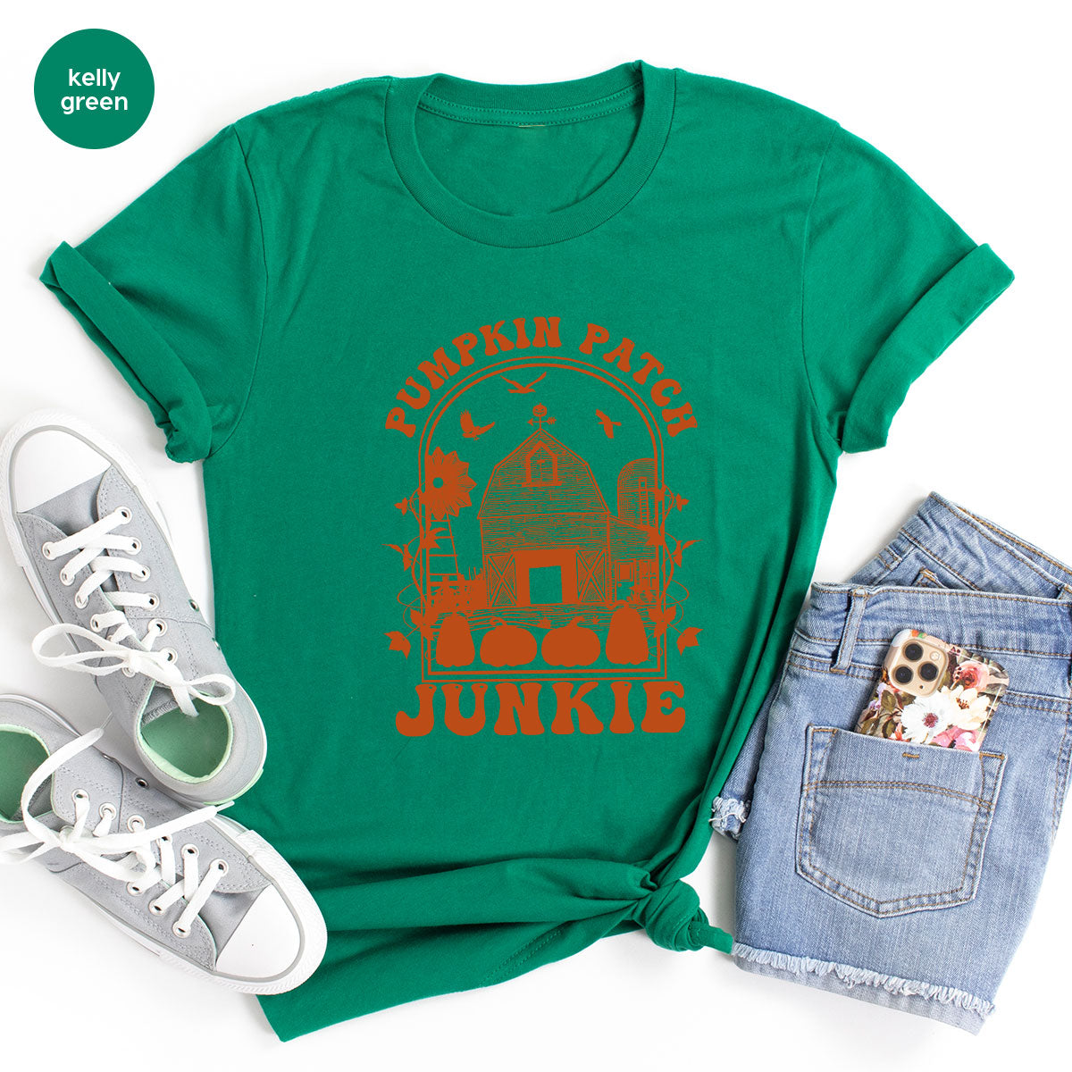 Junkie T-Shirt, Gift T-Shirt For Halloween, Pumpkin Halloween Shirt