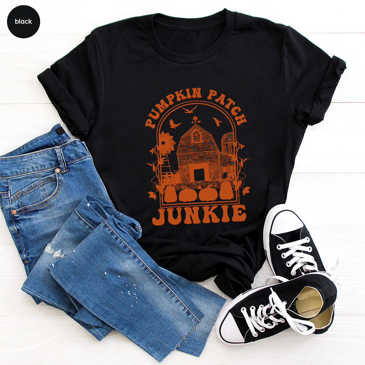 Junkie T-Shirt, Gift T-Shirt For Halloween, Pumpkin Halloween Shirt