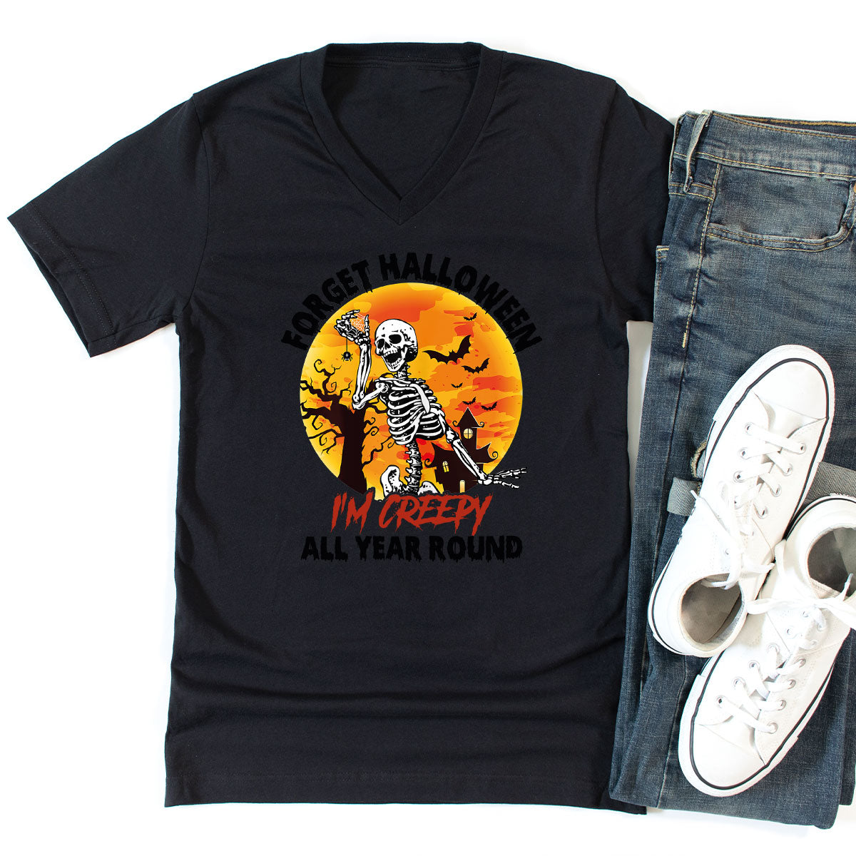 Halloween Creepy T-Shirt, Creepy Halloween Design, Creepy Halloween Tee