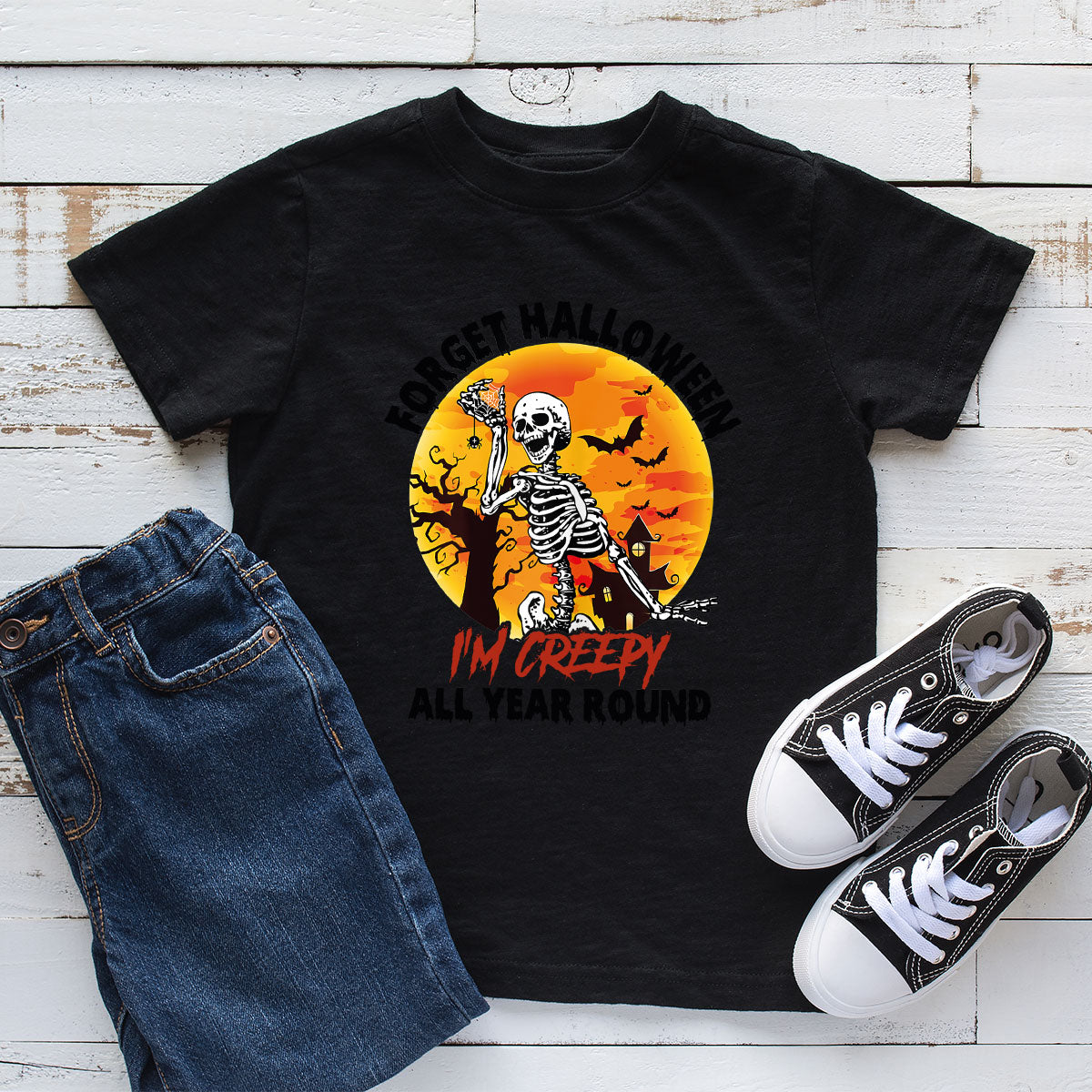 Halloween Creepy T-Shirt, Creepy Halloween Design, Creepy Halloween Tee