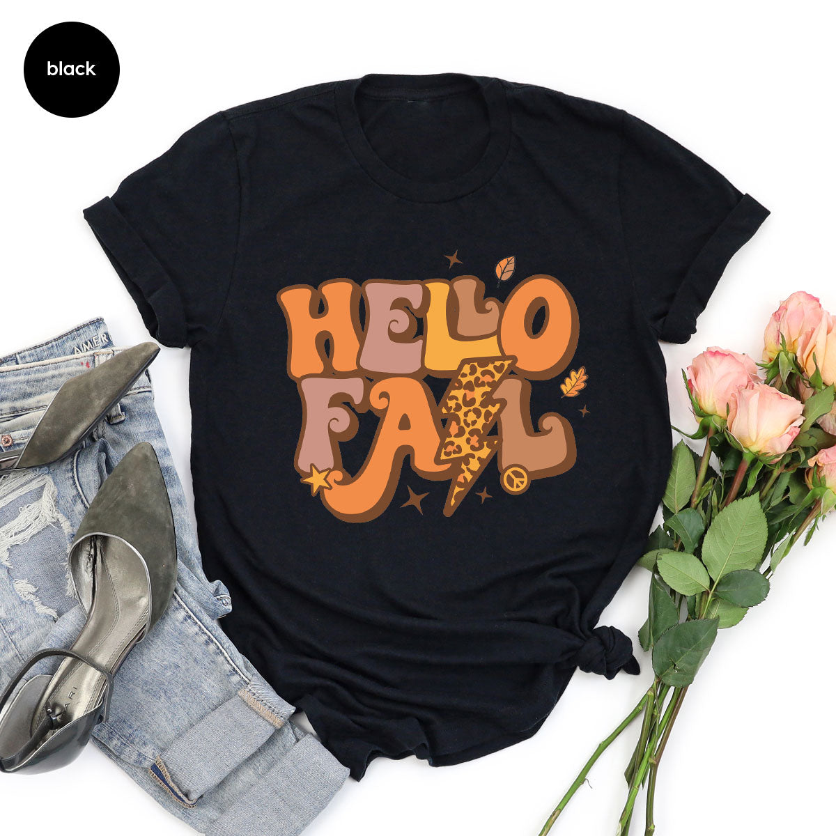 Hello Fall Shirt, Halloween Fall T-Shirt, Halloween 2022 Hoodie, Hello Halloween Long Sleeve Shirt