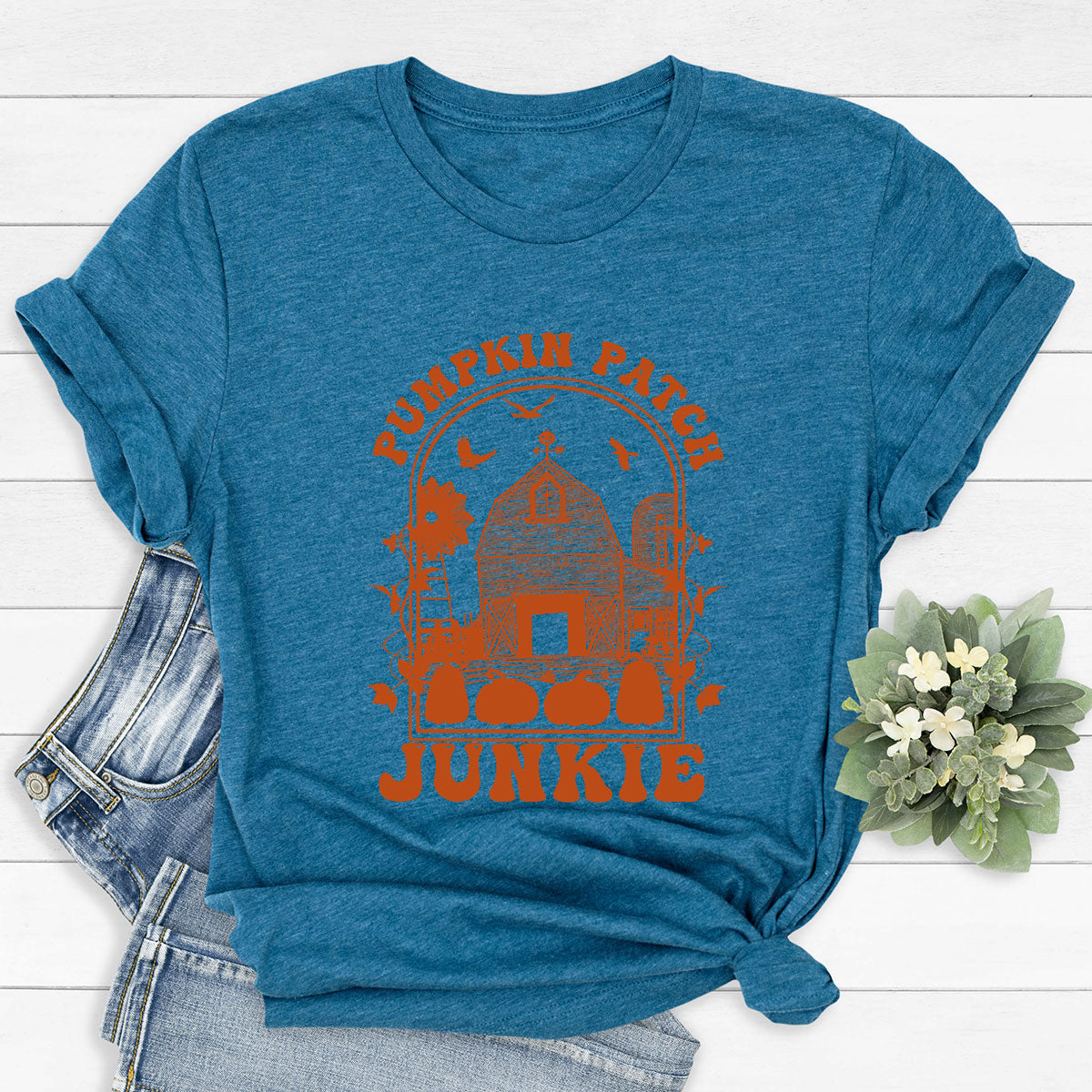 Junkie T-Shirt, Gift T-Shirt For Halloween, Pumpkin Halloween Shirt