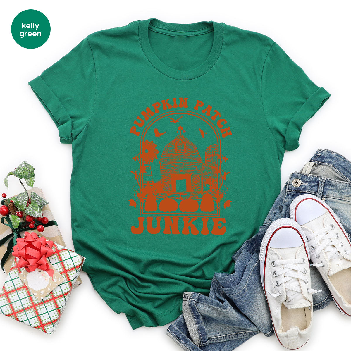 Junkie T-Shirt, Gift T-Shirt For Halloween, Pumpkin Halloween Shirt