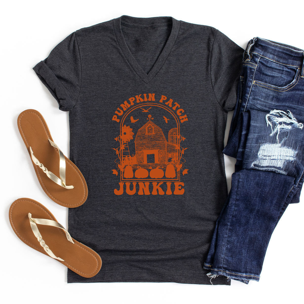 Junkie T-Shirt, Gift T-Shirt For Halloween, Pumpkin Halloween Shirt