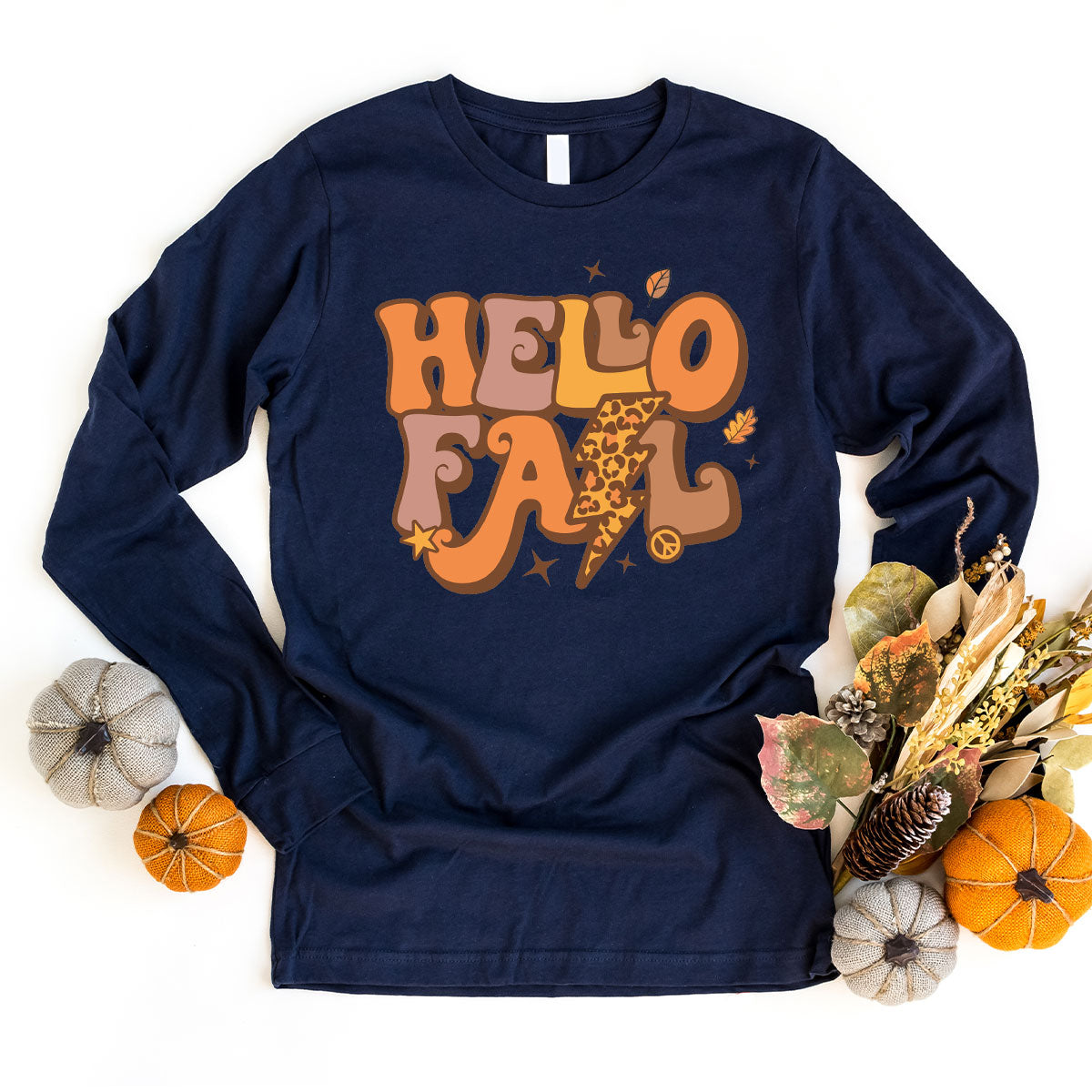 Hello Fall Shirt, Halloween Fall T-Shirt, Halloween 2022 Hoodie, Hello Halloween Long Sleeve Shirt