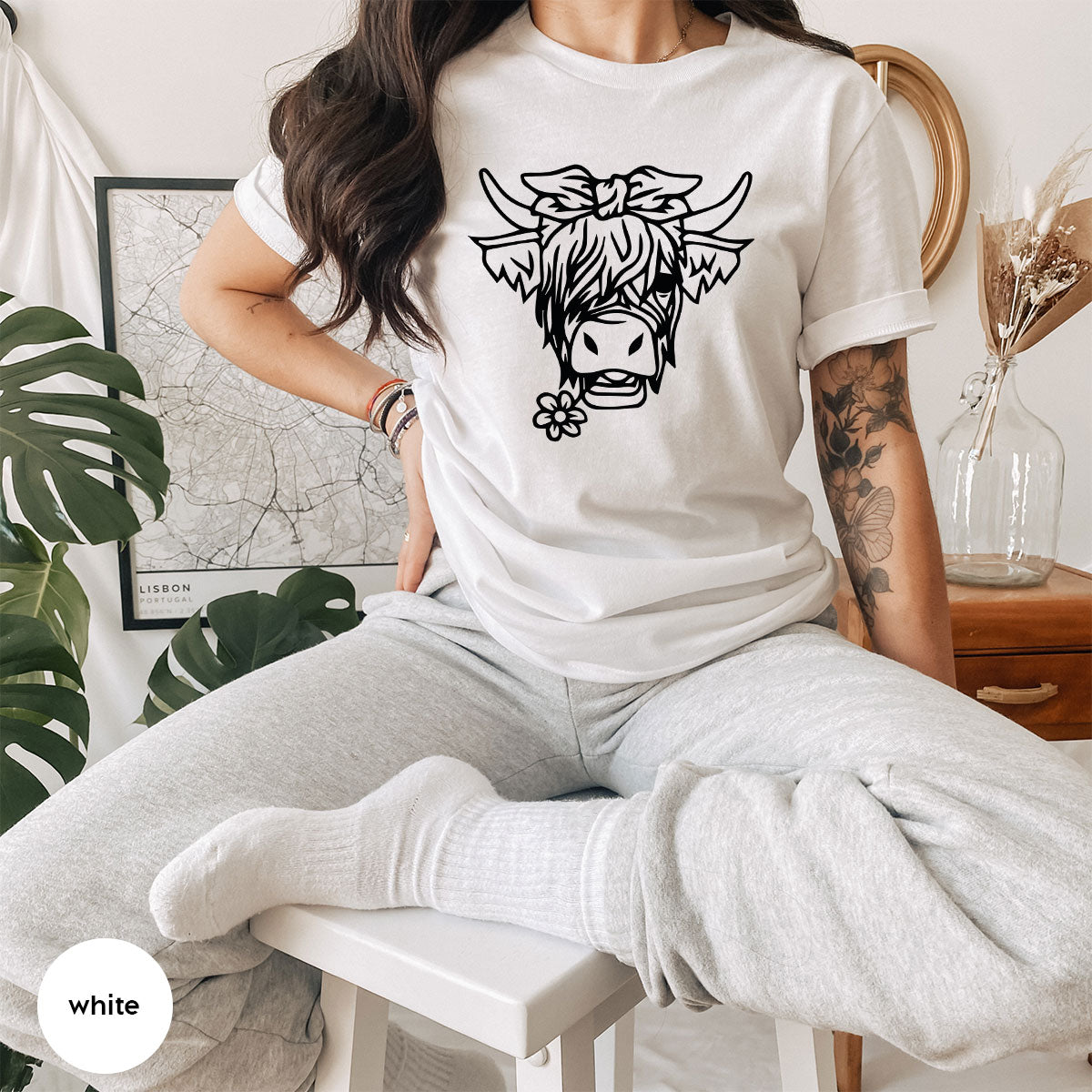 Cool Bull Shirt, Bull With Flower T-Shirt, Funny Bull T-Shirt