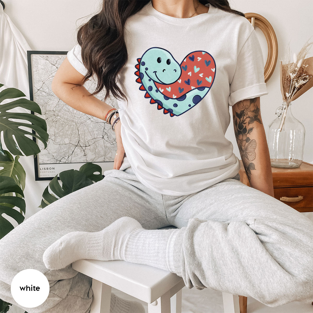 Valentine's Day Dino Shirt, Heart Of Dinosaur Shirt, Feb 14 Tee