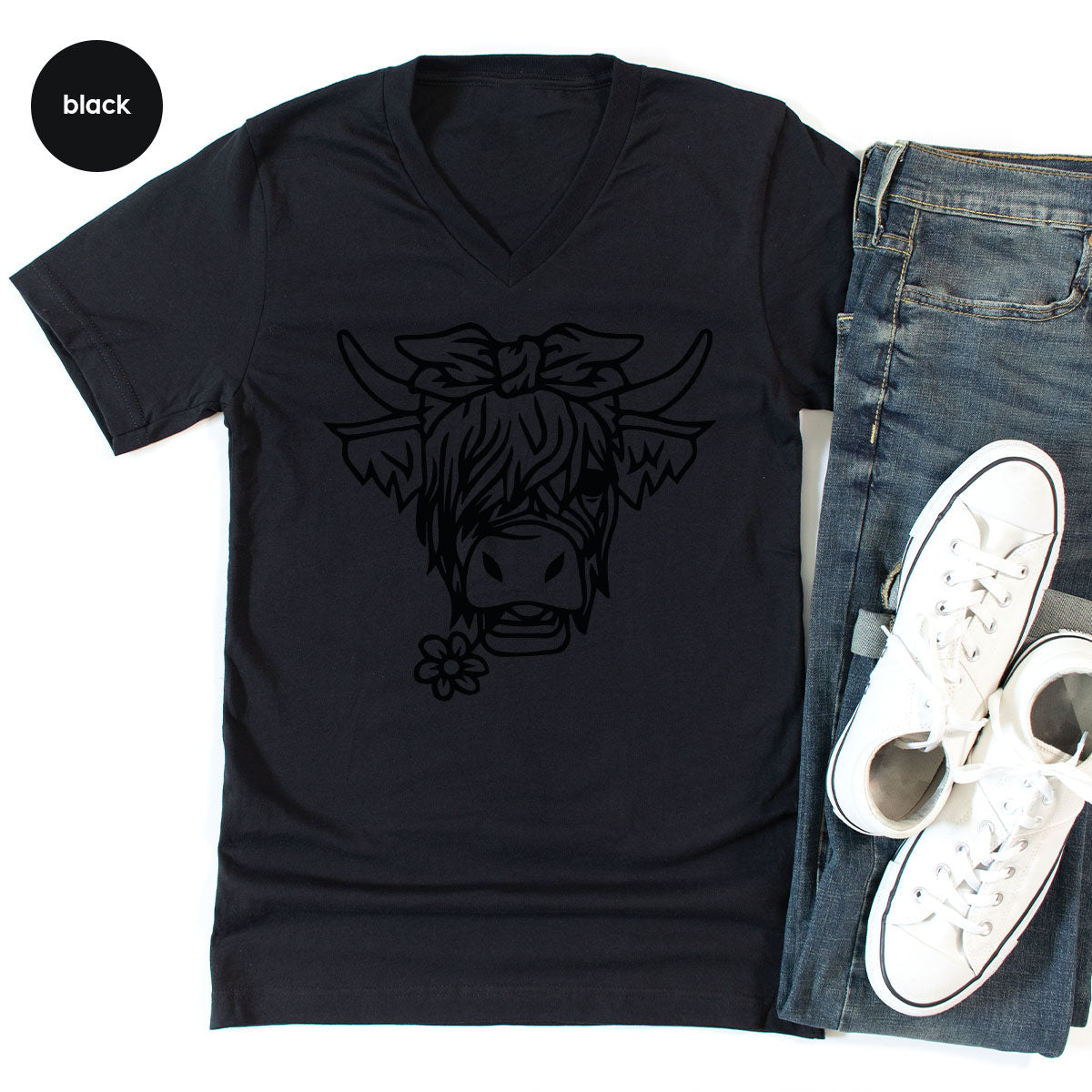 Cool Bull Shirt, Bull With Flower T-Shirt, Funny Bull T-Shirt