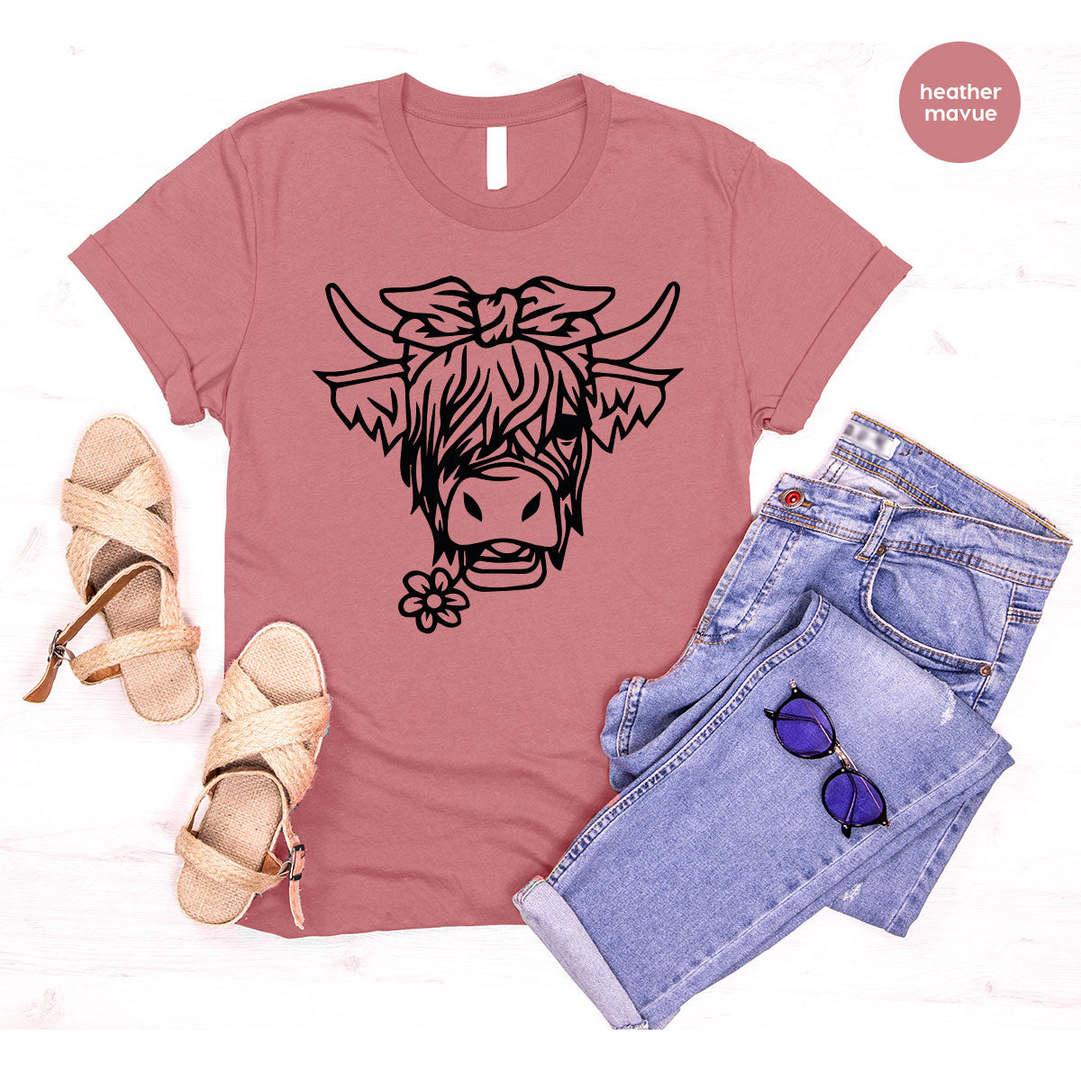 Cool Bull Shirt, Bull With Flower T-Shirt, Funny Bull T-Shirt