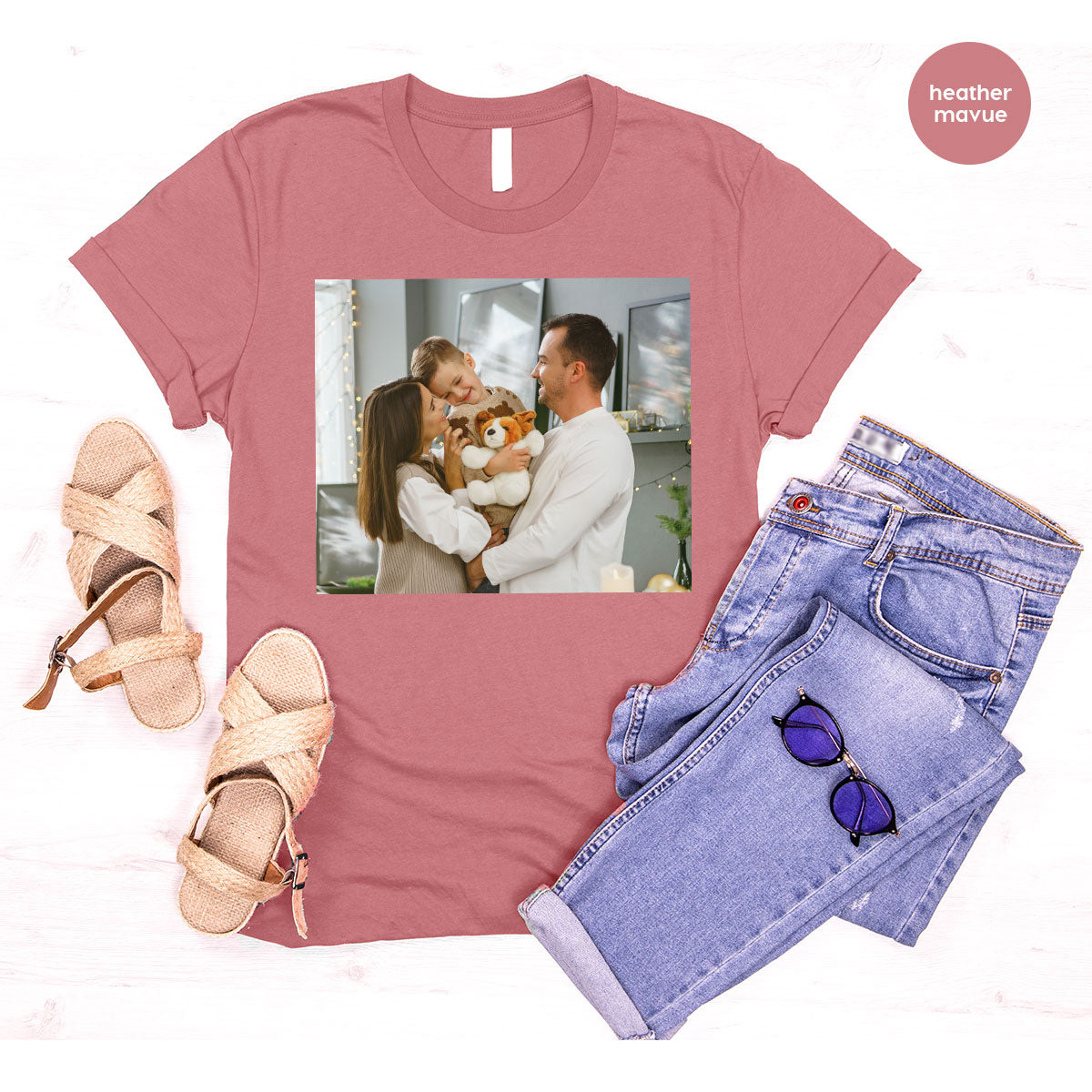Custom Family T-Shirt, Customizable Photo Shirt, Baby Photo Tee, Family Custom Photo T-Shirt