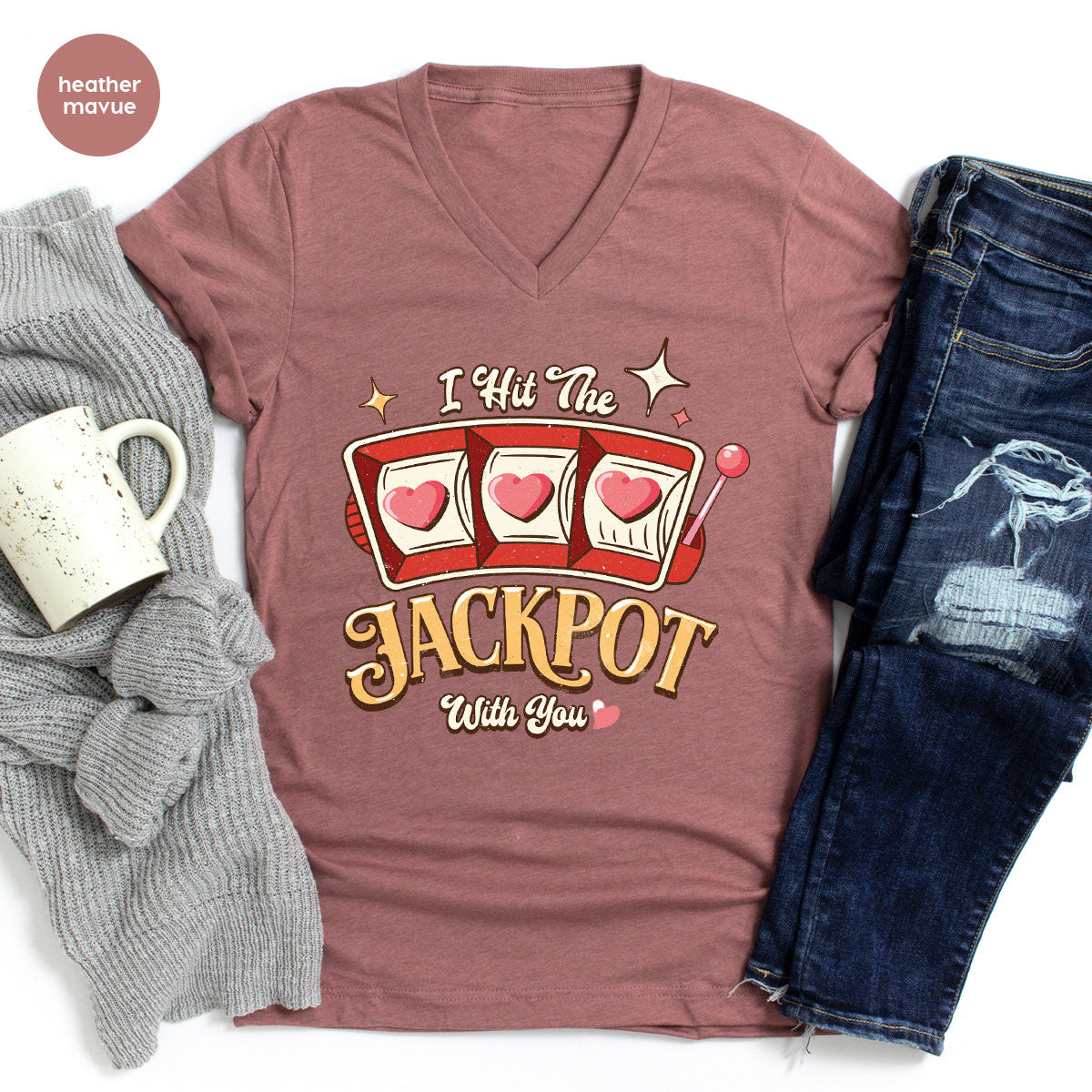 I Hit The Jackpot With You Shirt, Romantic Valentine's Day T-Shirt
