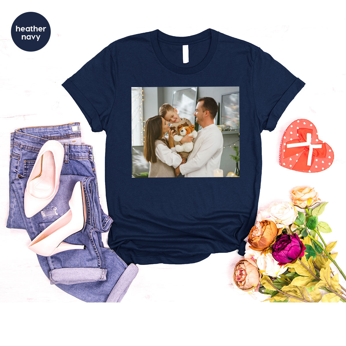 Custom Family T-Shirt, Customizable Photo Shirt, Baby Photo Tee, Family Custom Photo T-Shirt
