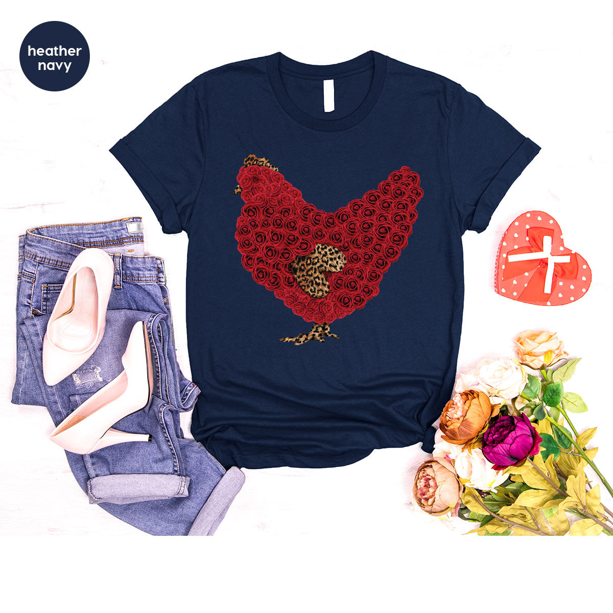 Heart of Chicken Shirt, Funny Valentine Day Gift, Special Gift for Feb 14