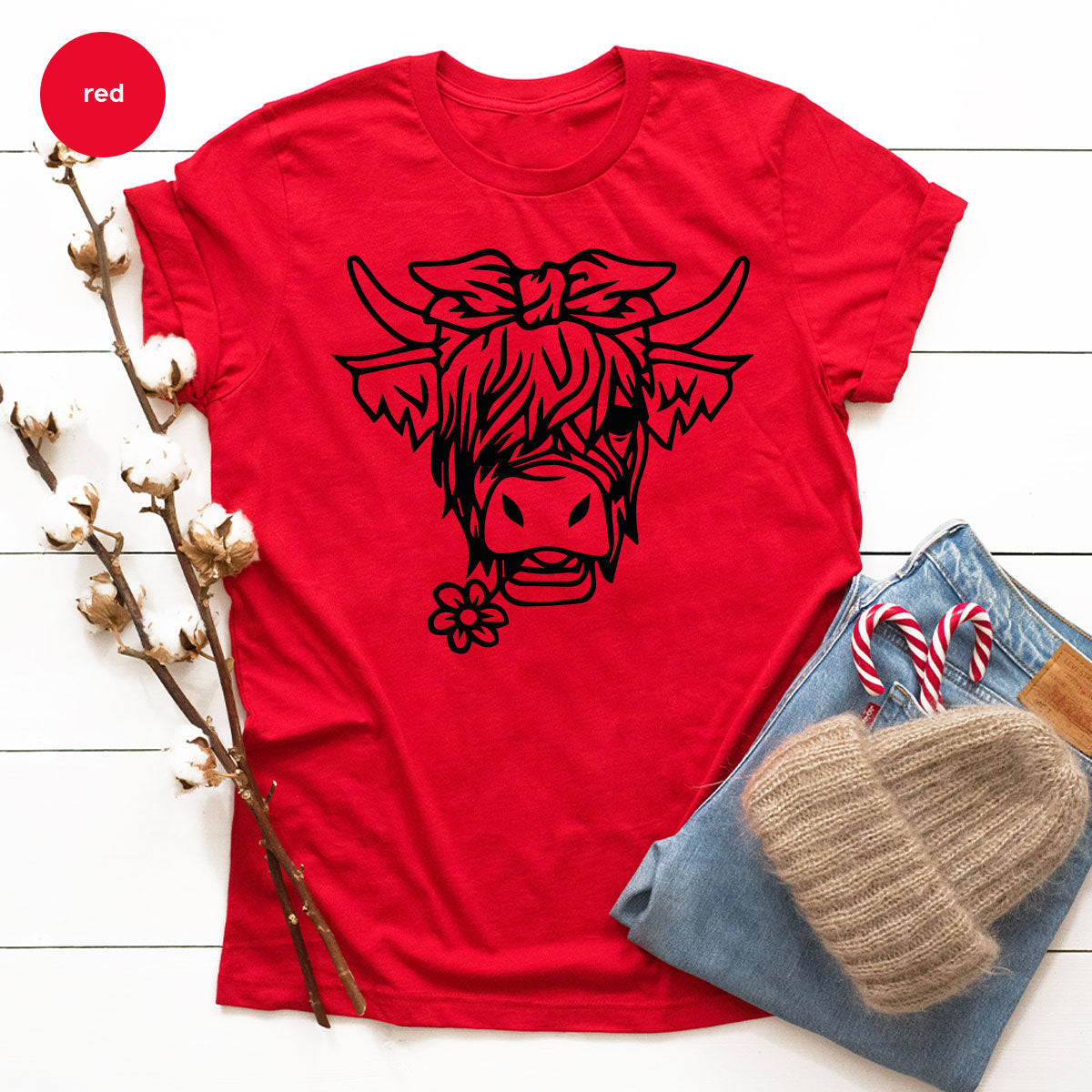 Cool Bull Shirt, Bull With Flower T-Shirt, Funny Bull T-Shirt