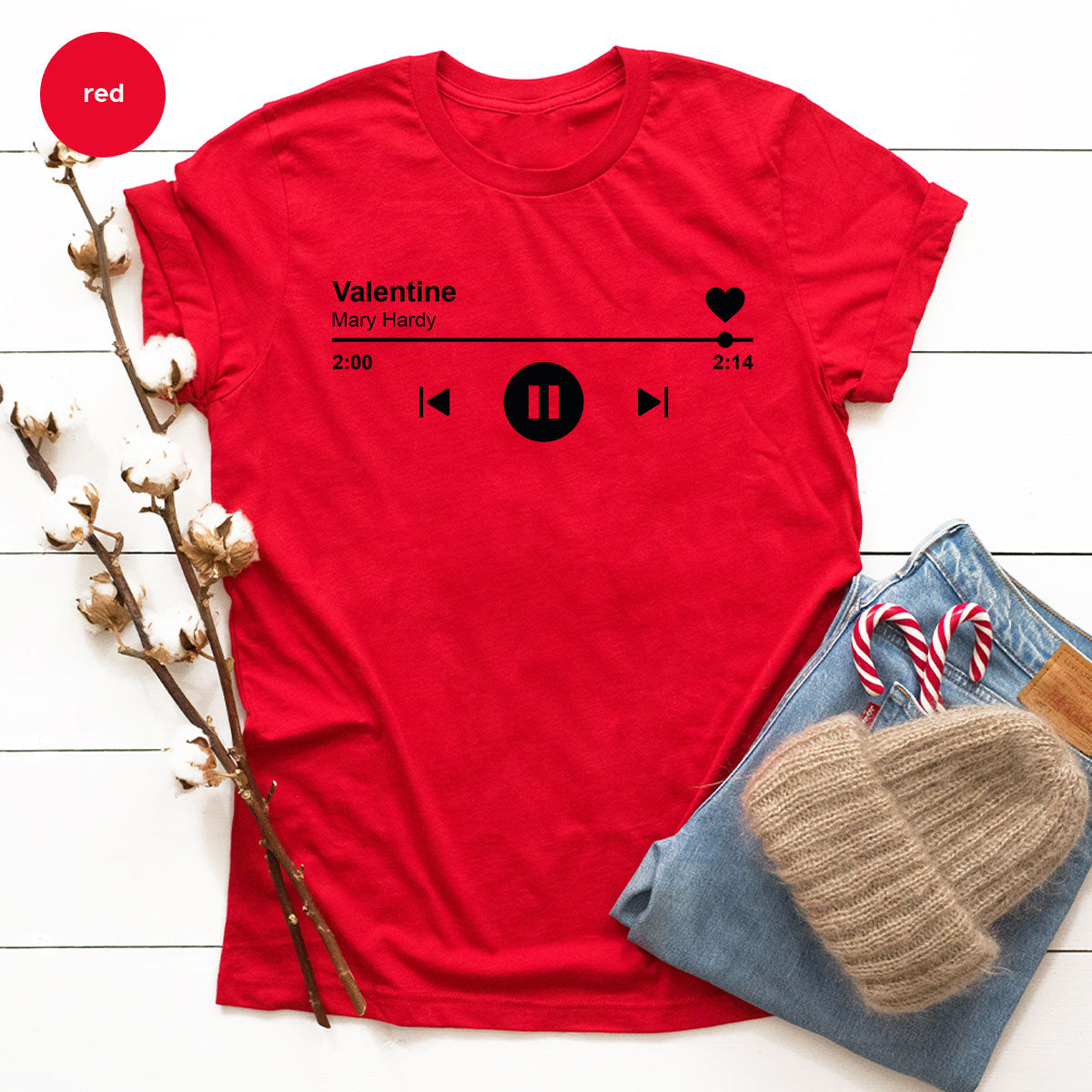 Valentine's Day Shirt, Play Music For Valentine's Shirt, Valentine's Day Playlist T-Shirt