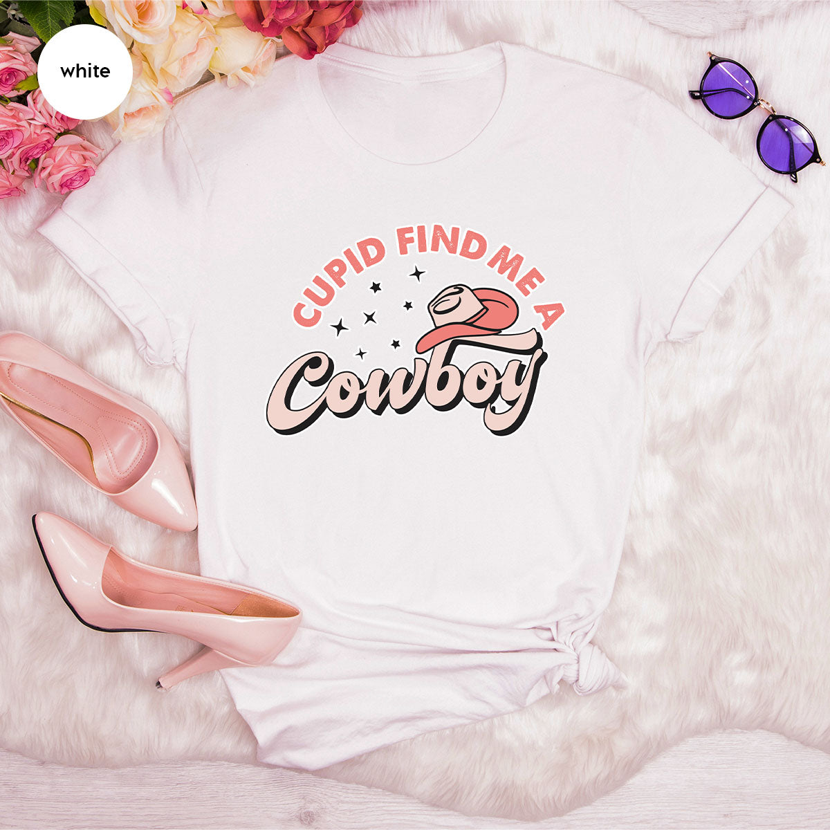 Cupid Find Me A Cowboy Shirt, Valentine Day Shirt, Cowboy Love T-Shirt