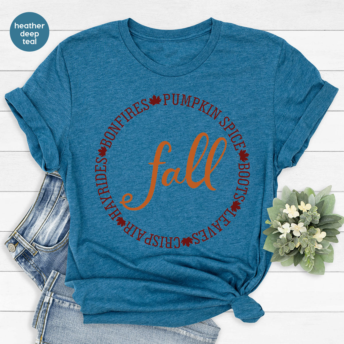 Circle Fall Shirt, Halloween Fall T-Shirt, Fall Tee