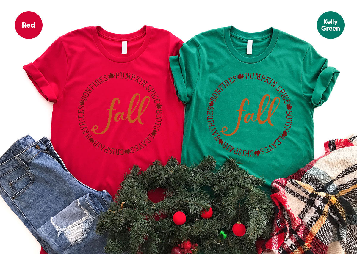 Circle Fall Shirt, Halloween Fall T-Shirt, Fall Tee