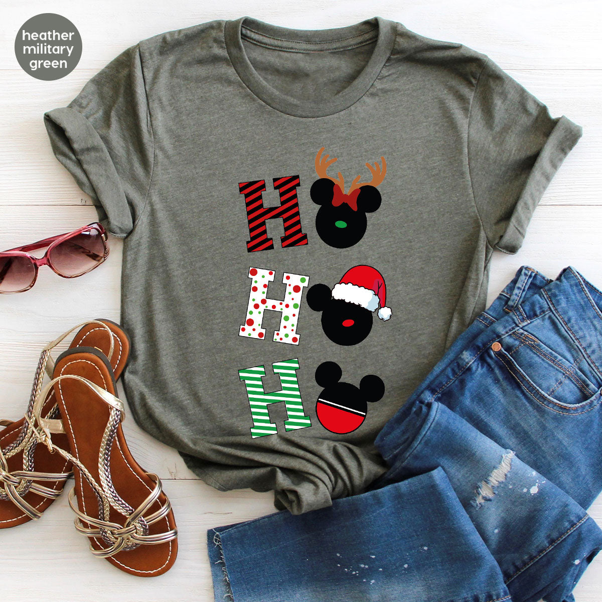 H For Christmas T-Shirt, Christmas Deer Shirt, Funny 2023 Christmas Te –