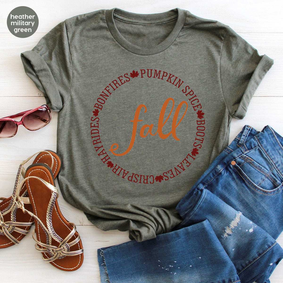 Circle Fall Shirt, Halloween Fall T-Shirt, Fall Tee