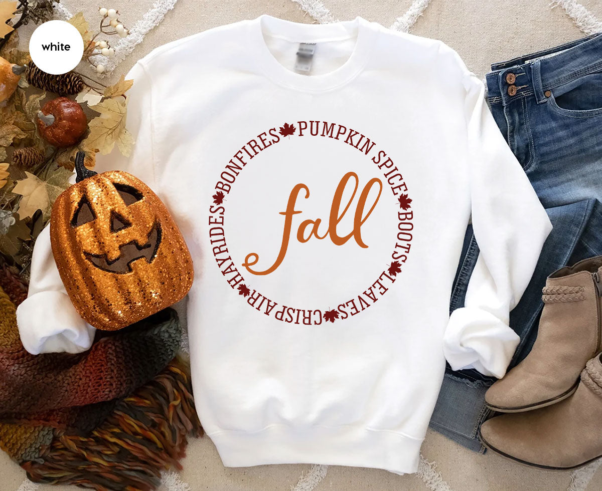 Circle Fall Shirt, Halloween Fall T-Shirt, Fall Tee