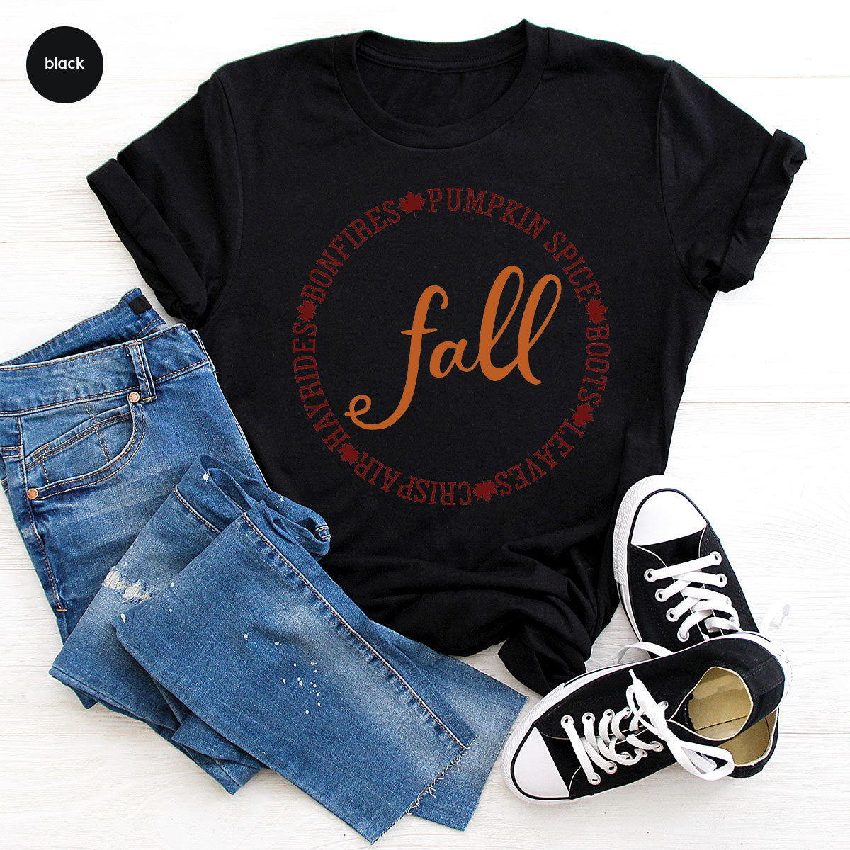 Circle Fall Shirt, Halloween Fall T-Shirt, Fall Tee