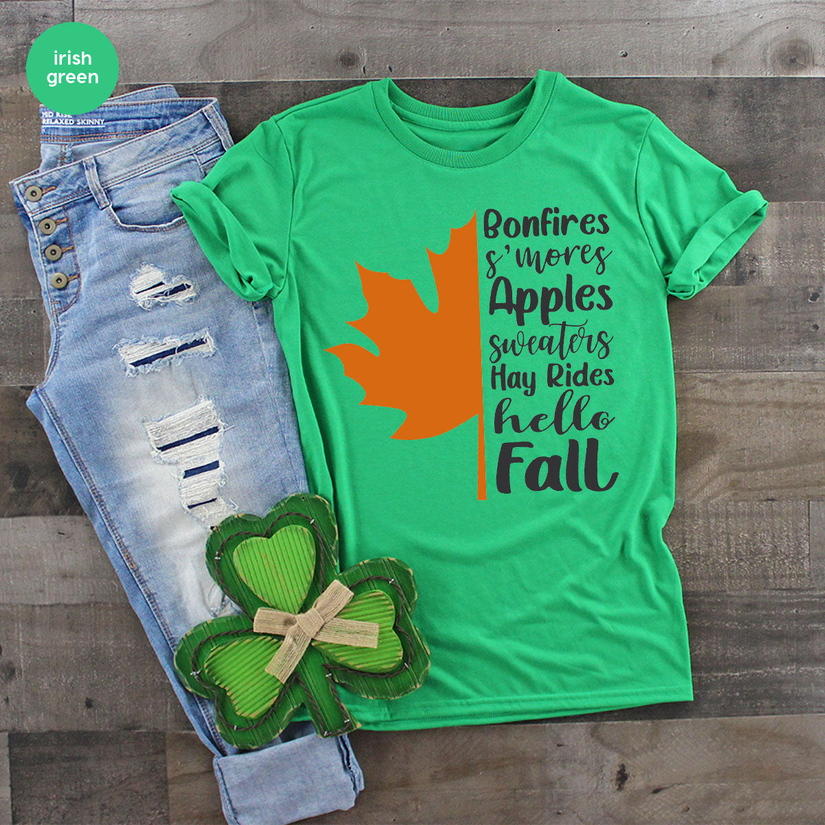 Fall Leaf T-Shirt, 2022 Fall Season Long Sleeve Shirt, Fall Short Sleeve Shirt, Fall Leaf Design