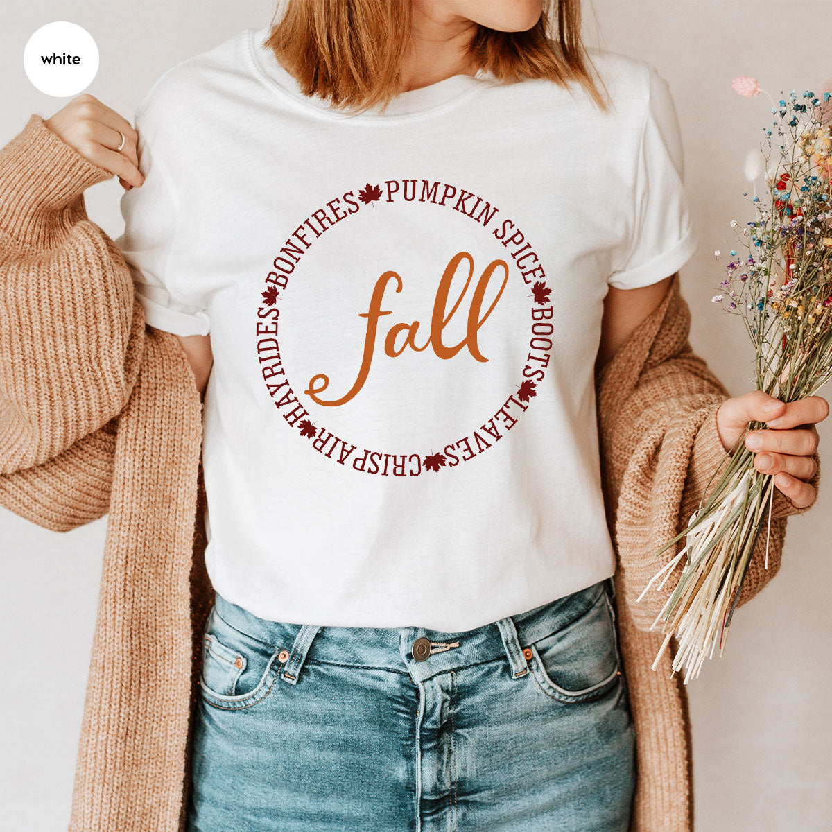 Circle Fall Shirt, Halloween Fall T-Shirt, Fall Tee