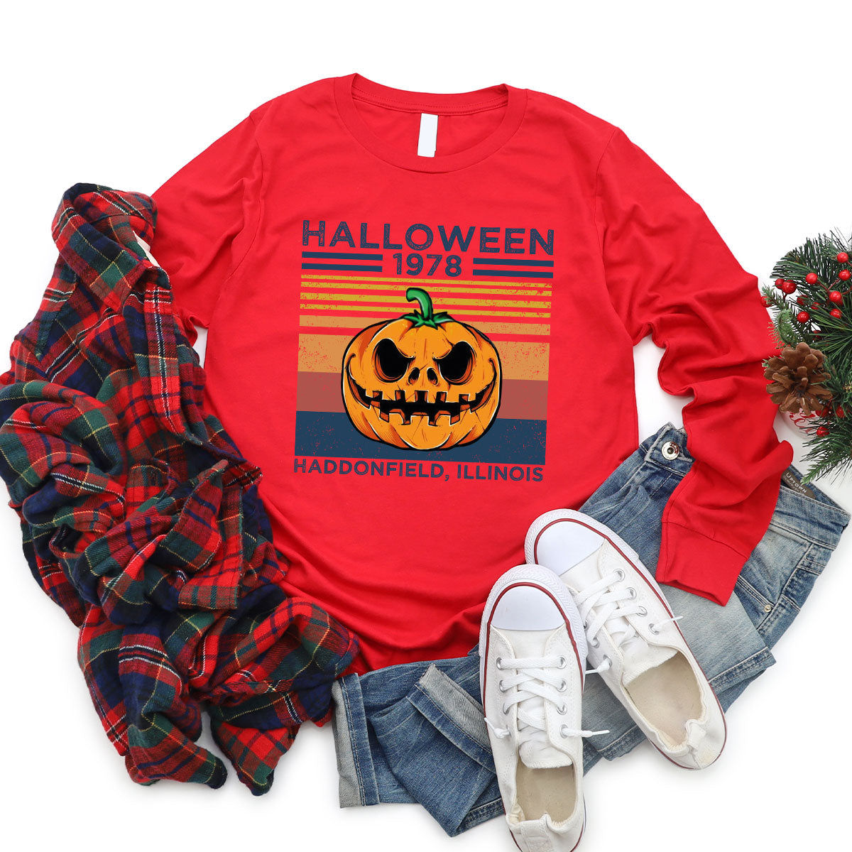 Horror Pumpkin Sweatshirt, Halloween 2022 Sweatshirt, Funny Halloween Long Sleve Shirt