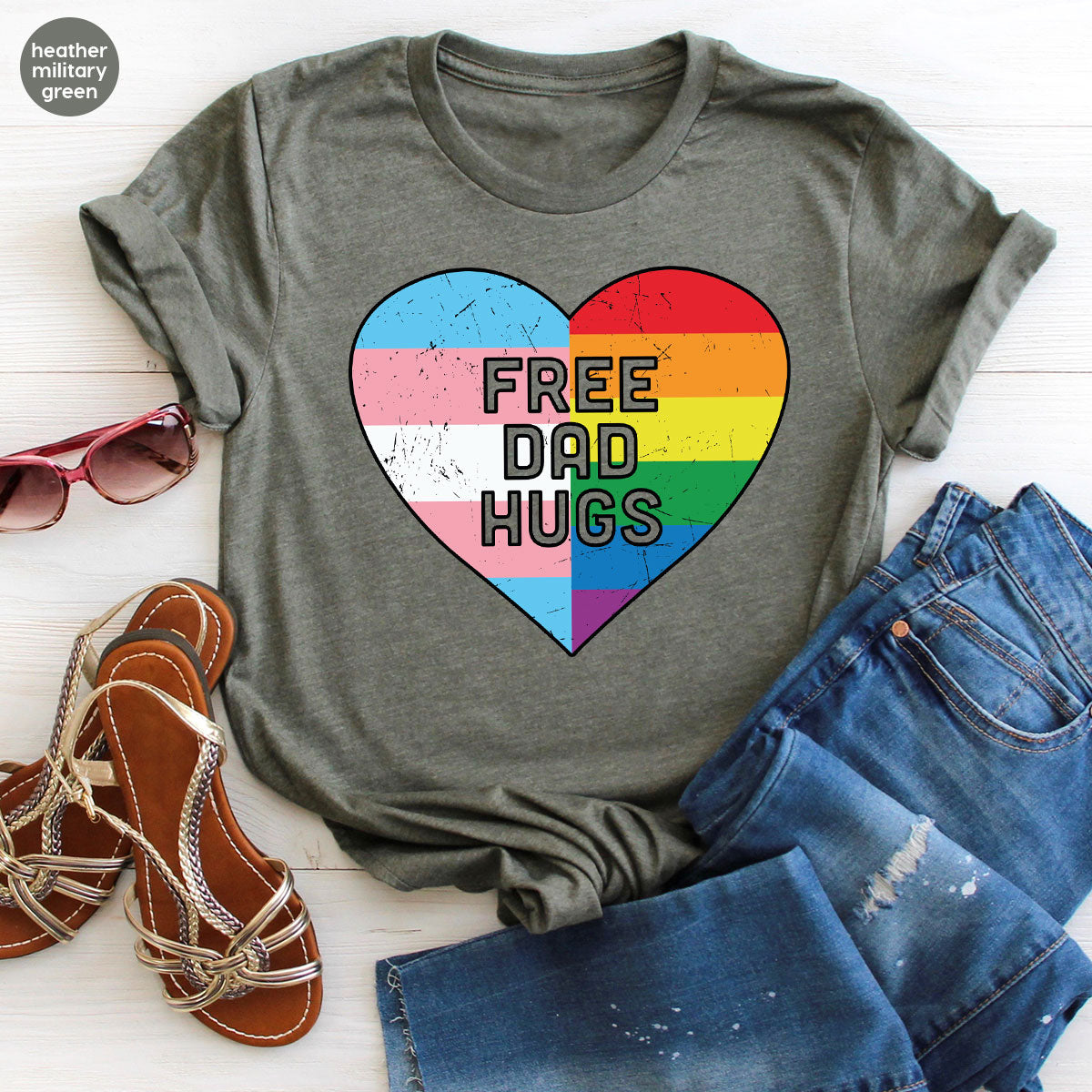 Free Dad Hugs Shirt, LGBT Shirt, LGBT Pride T-Shirt